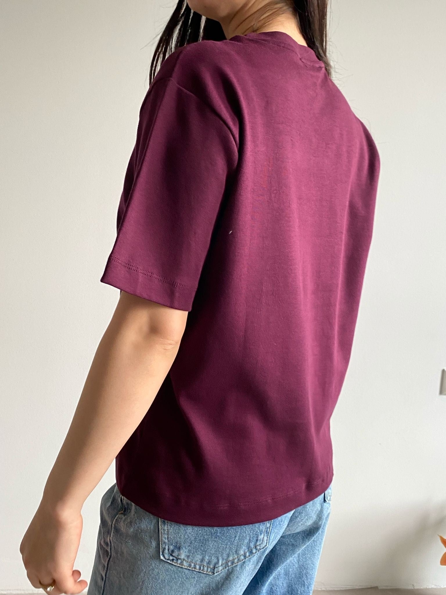 Mürdüm Bisiklet Yaka Babe Basic Tişört