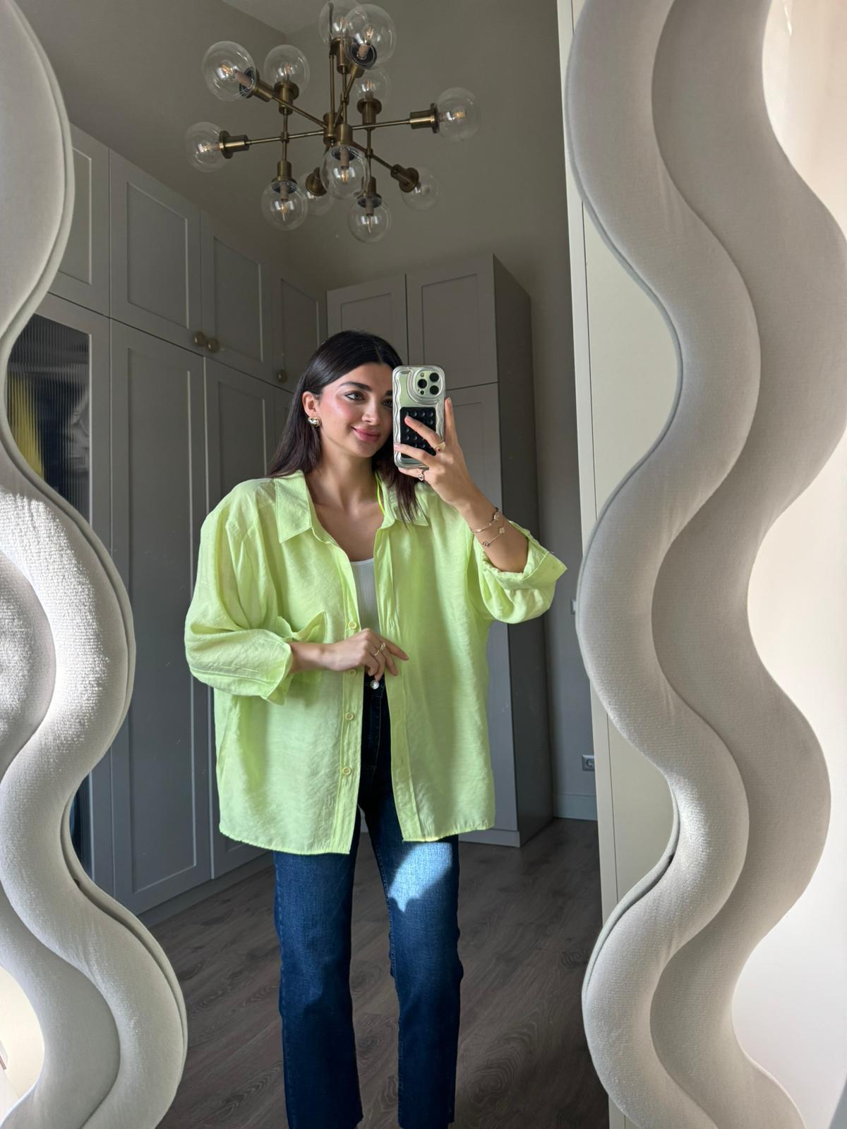 Neon Yeşili Alice Gömlek