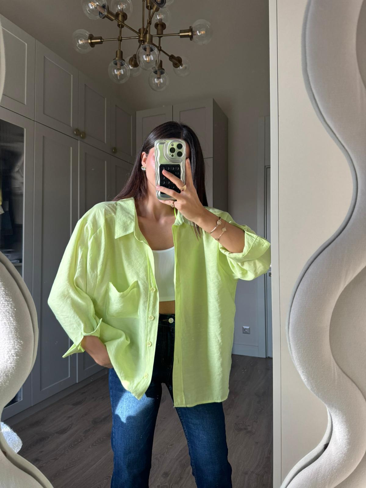 Neon Yeşili Alice Gömlek