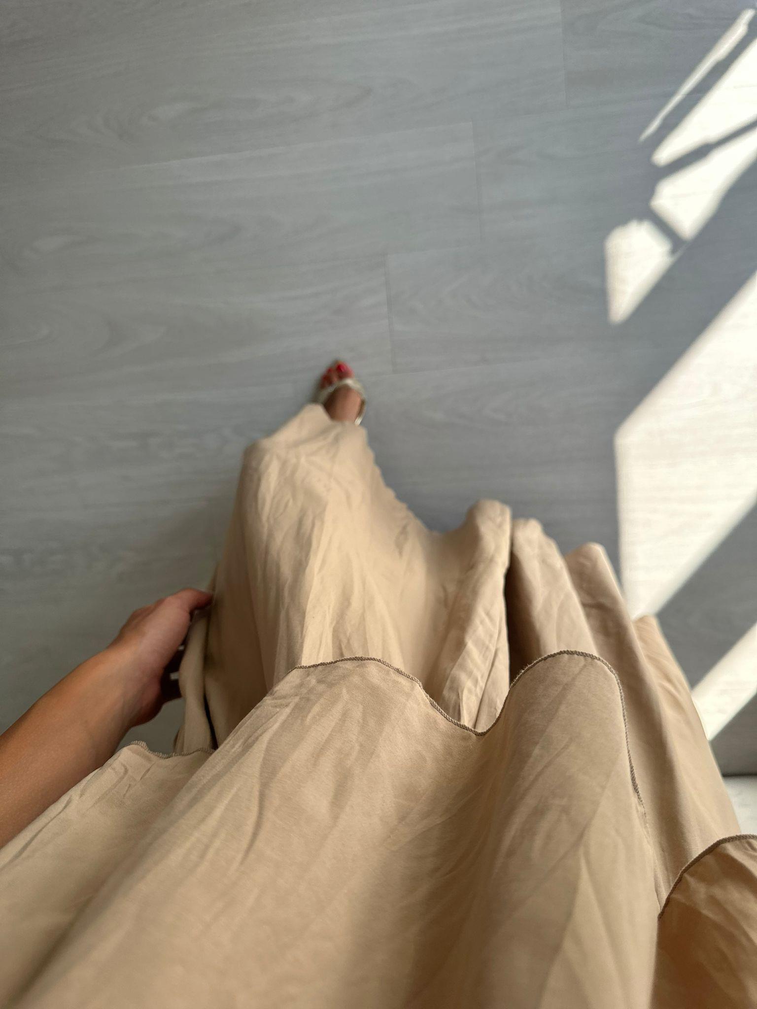 Nude Askılı Etekli Takım