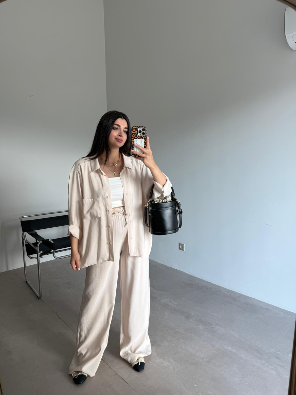 Nude Oversize Palazzo Takım