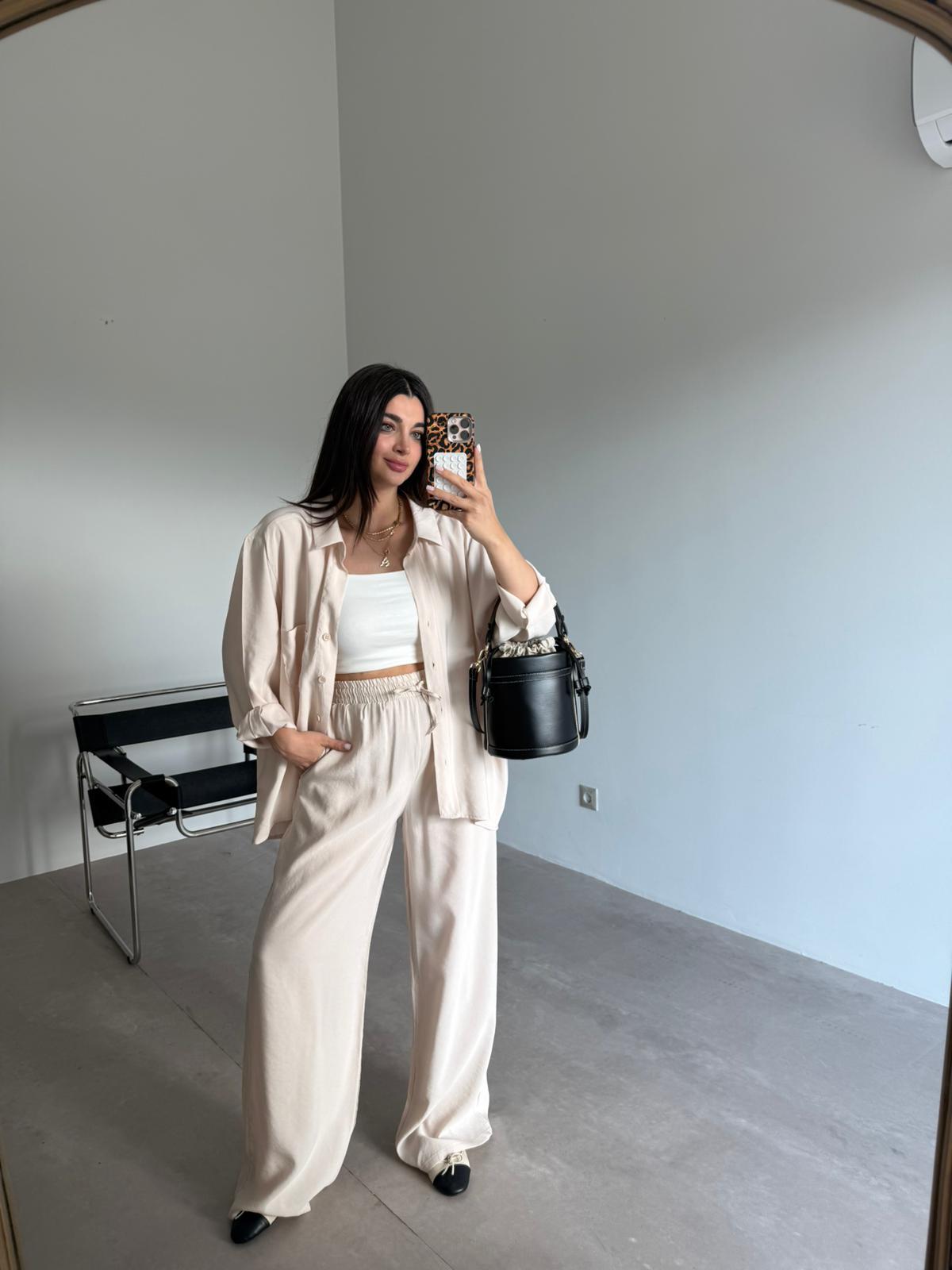 Nude Oversize Palazzo Takım