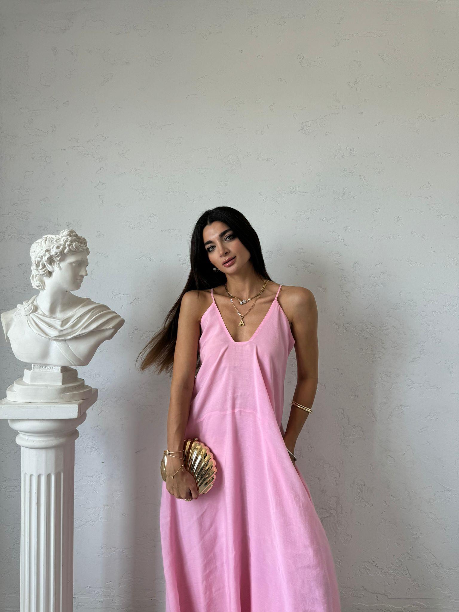 Pembe Askılı Salaş Elbise