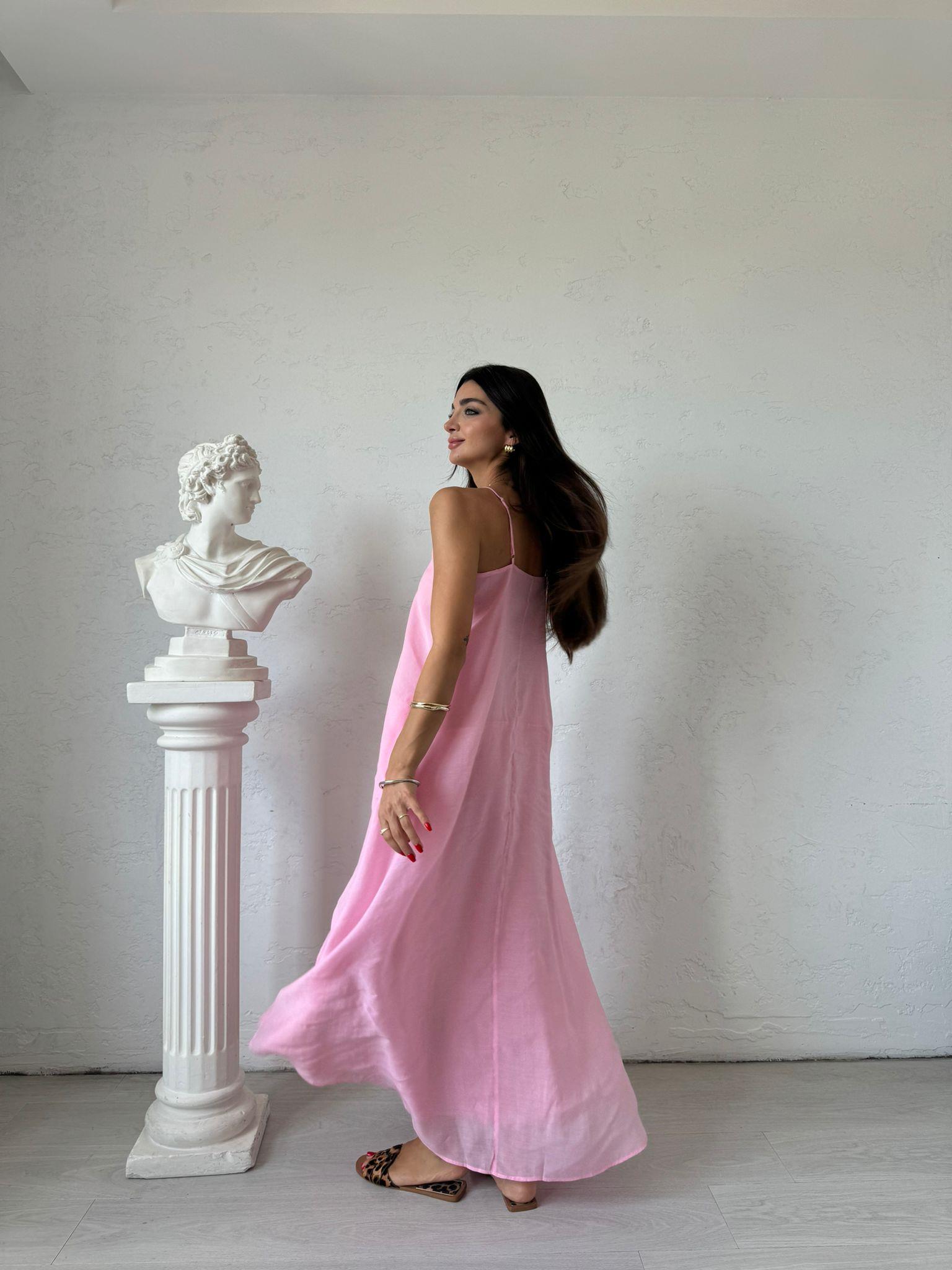 Pembe Askılı Salaş Elbise