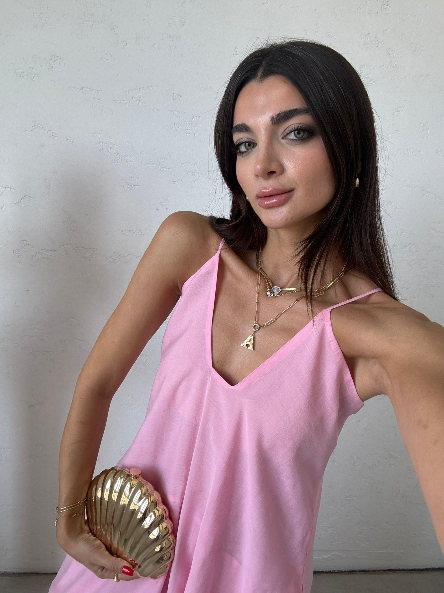 Pembe Askılı Salaş Elbise