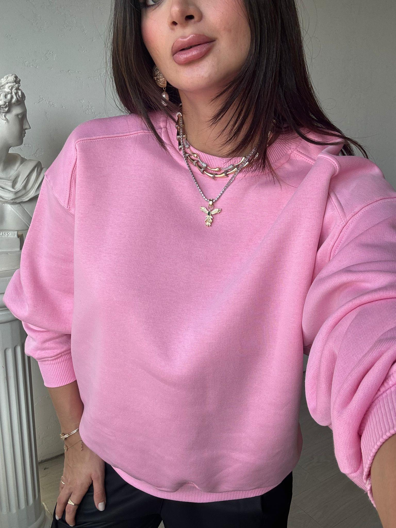 Pembe Dikiş Detaylı Sweat