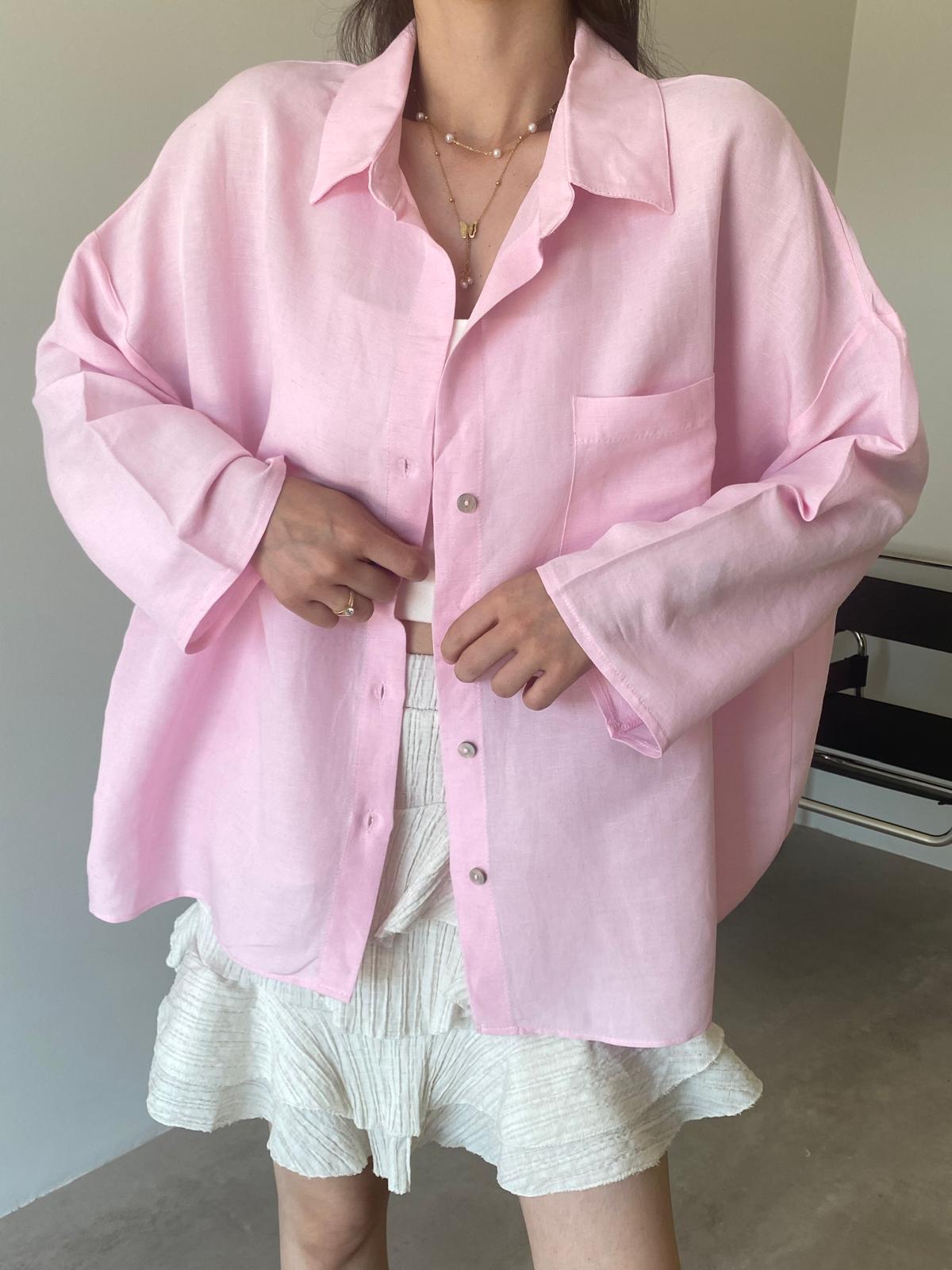 Pembe Oversize Lucas Gömlek