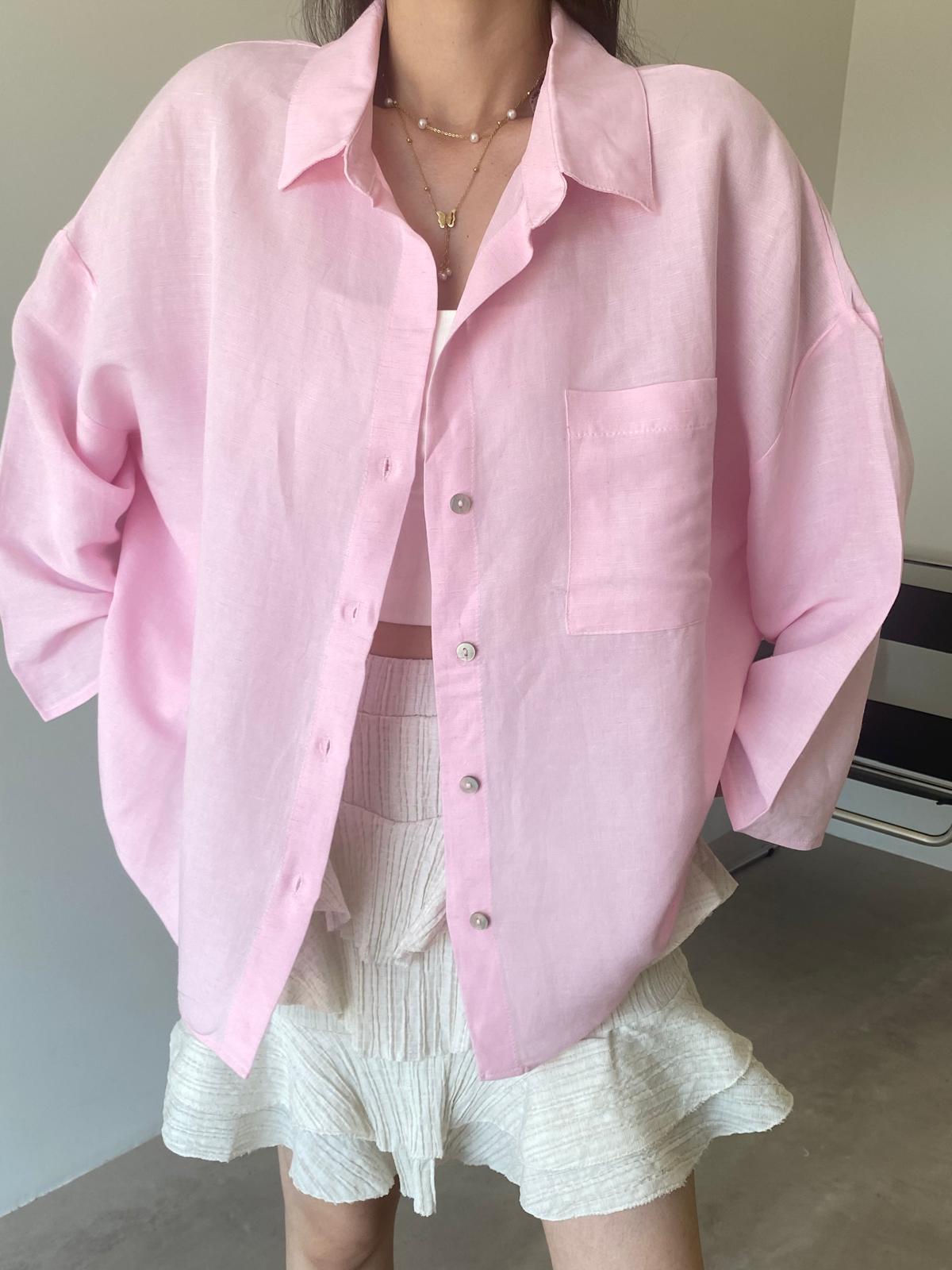 Pembe Oversize Lucas Gömlek