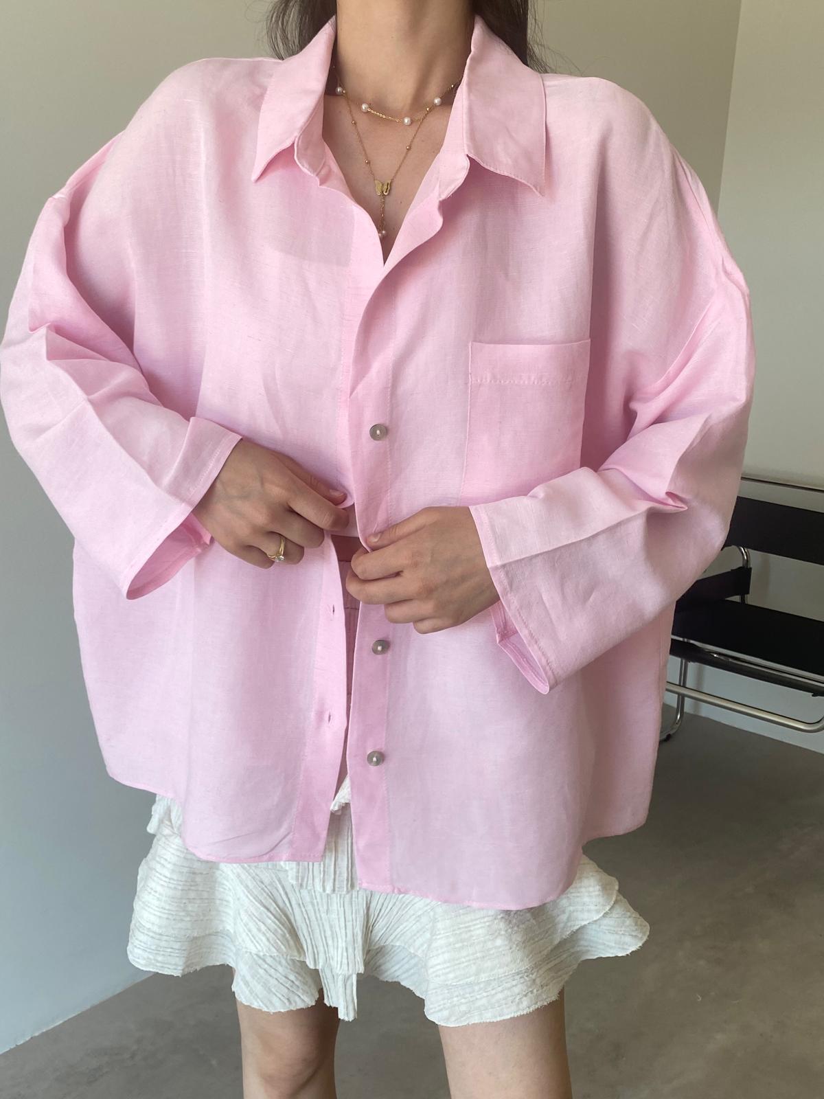 Pembe Oversize Lucas Gömlek