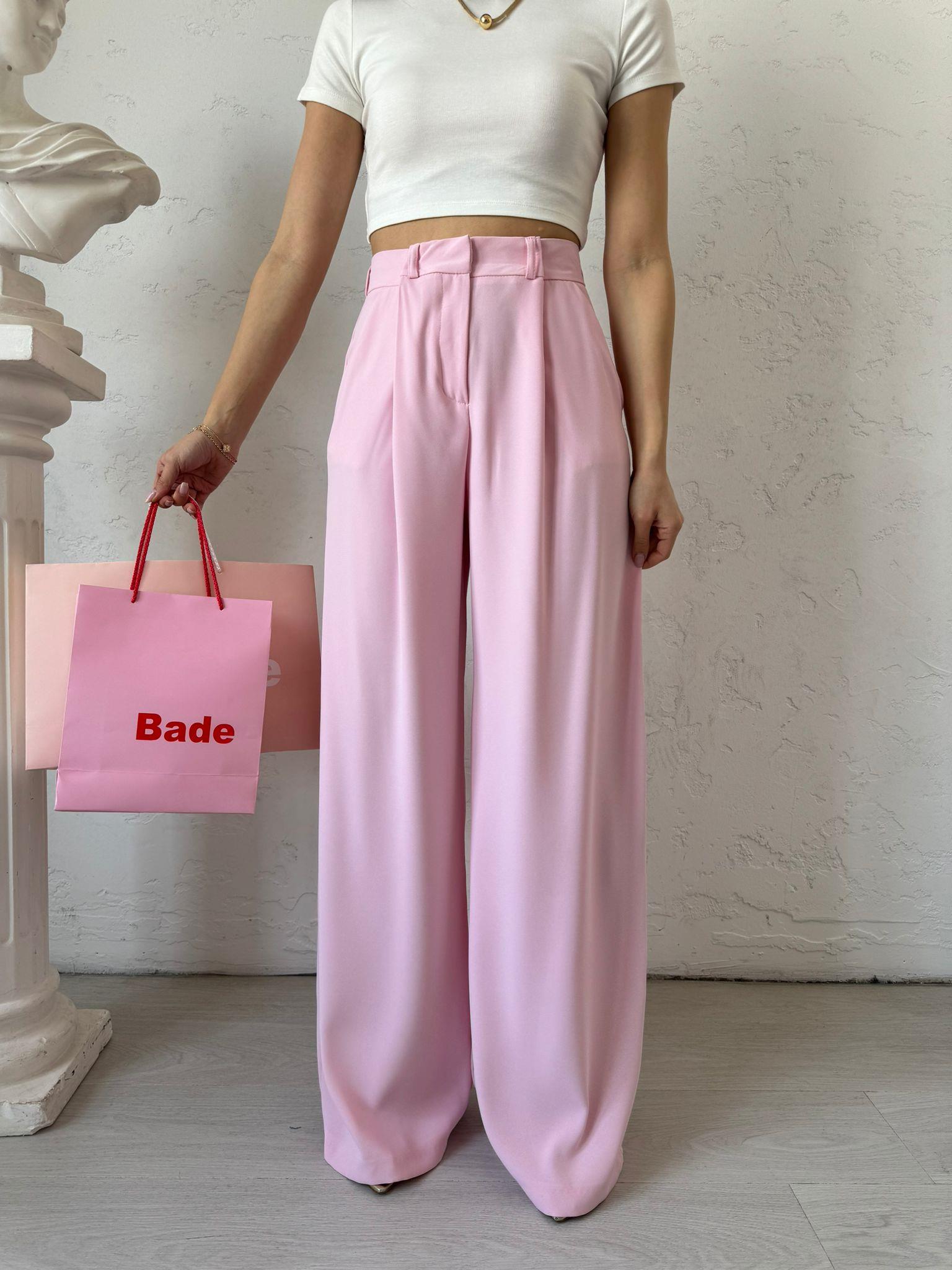 Pembe Pileli Palazzo Pantolon
