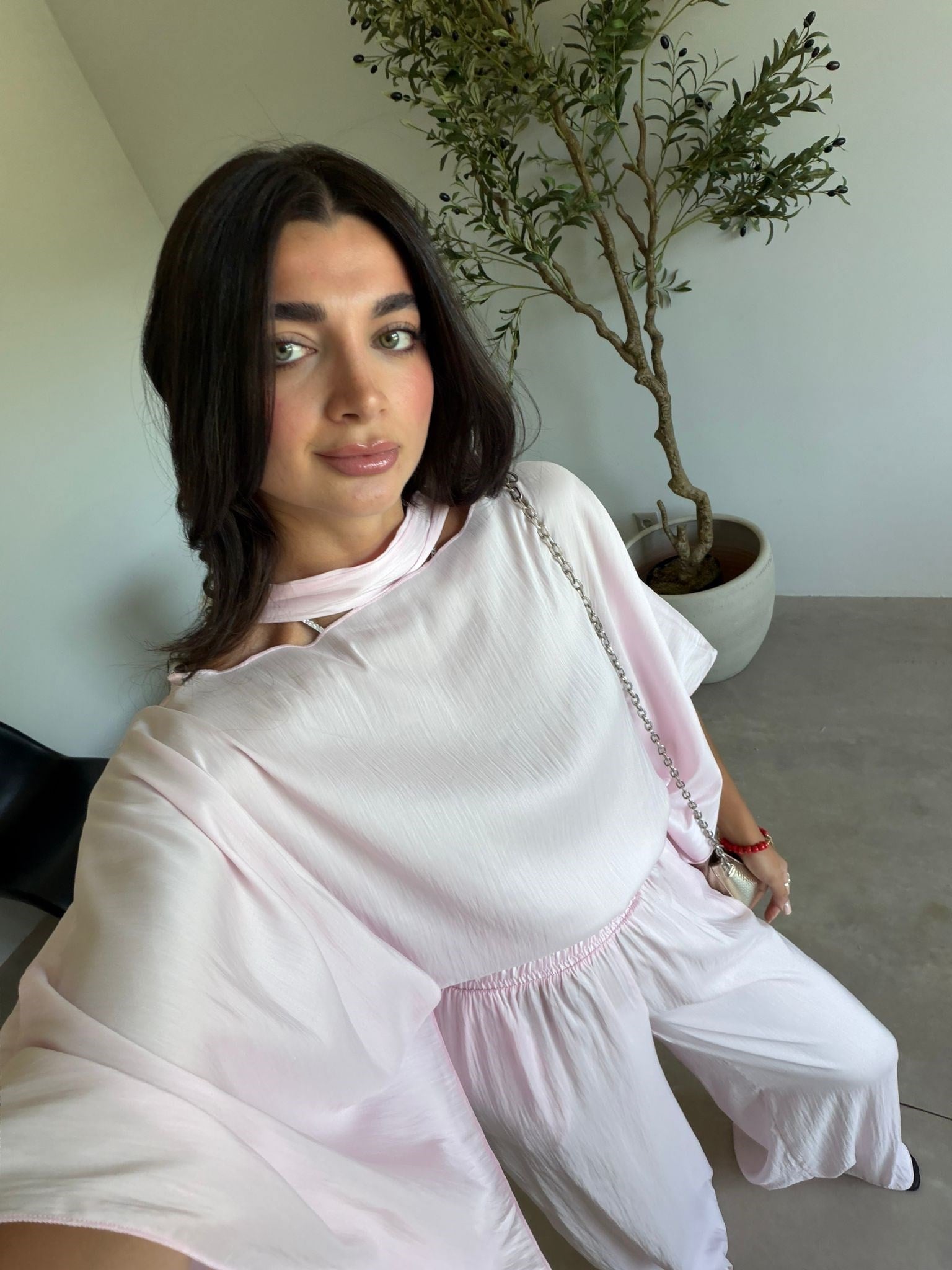 Pembe Şallı Yarasa Kol Takım