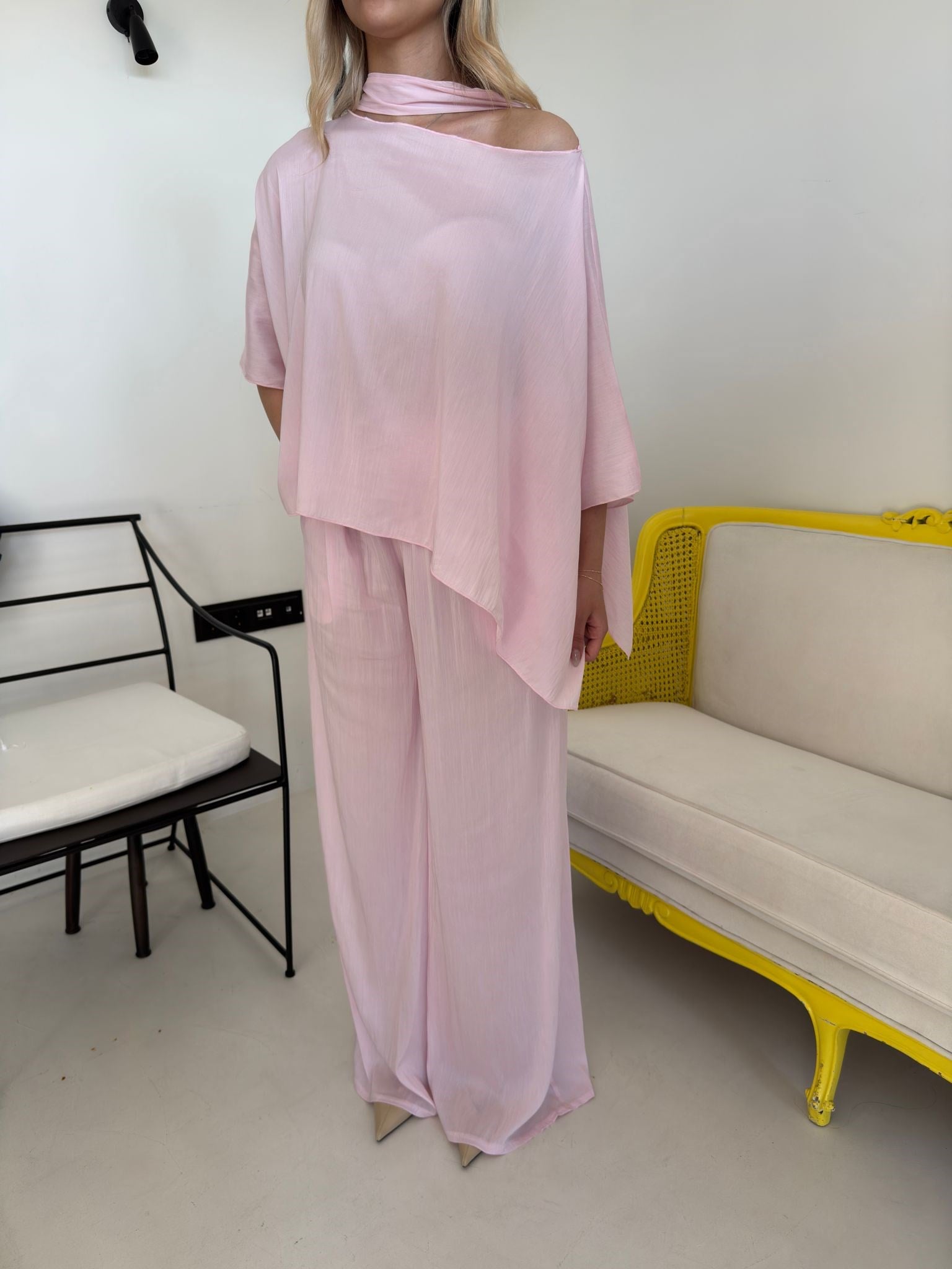 Pembe Şallı Yarasa Kol Takım