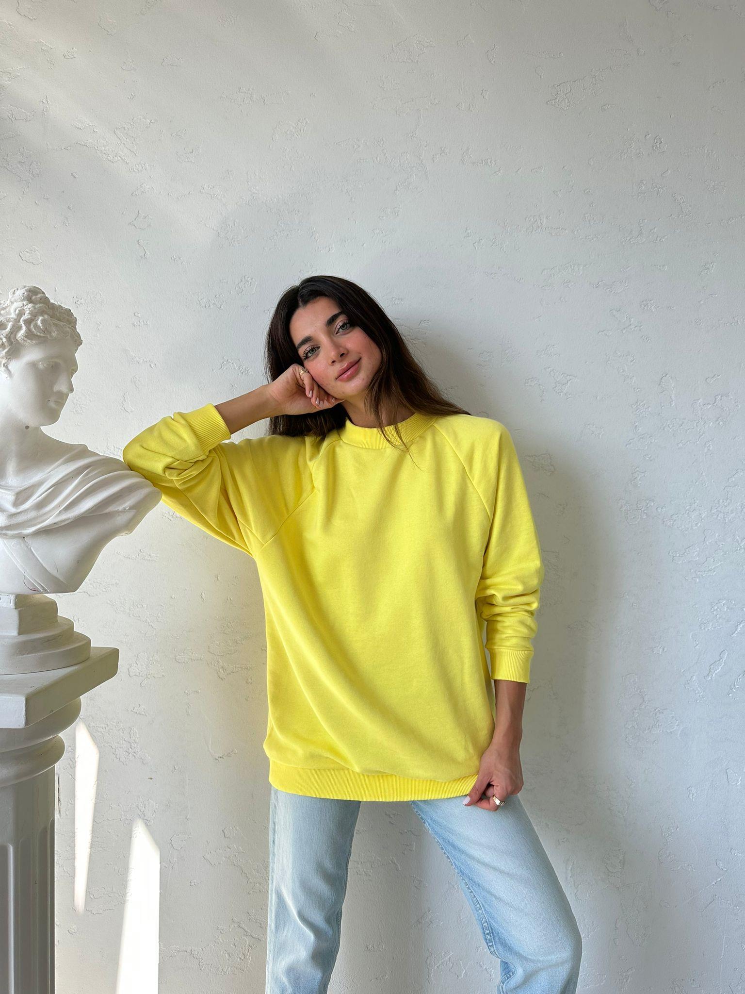 Sarı Basic Sweat