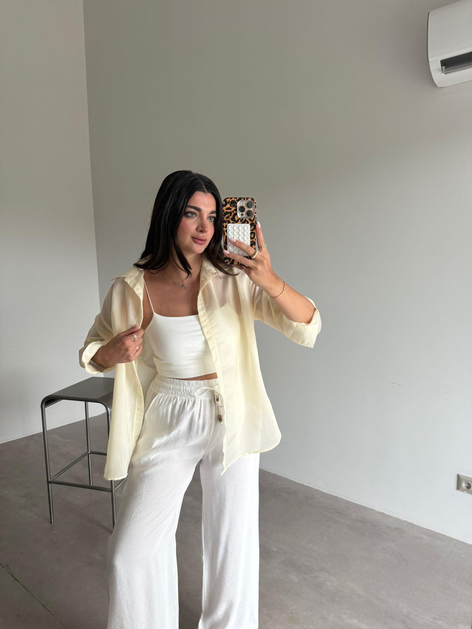 Sarı Çizgili Candy Gömlek