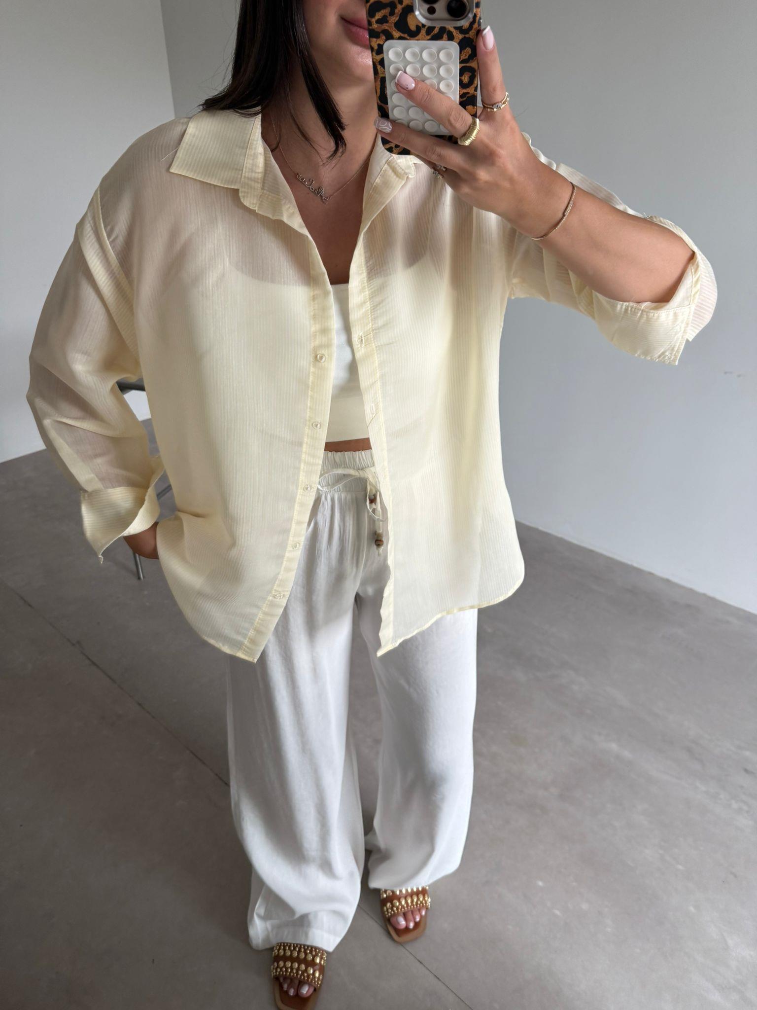 Sarı Çizgili Candy Gömlek