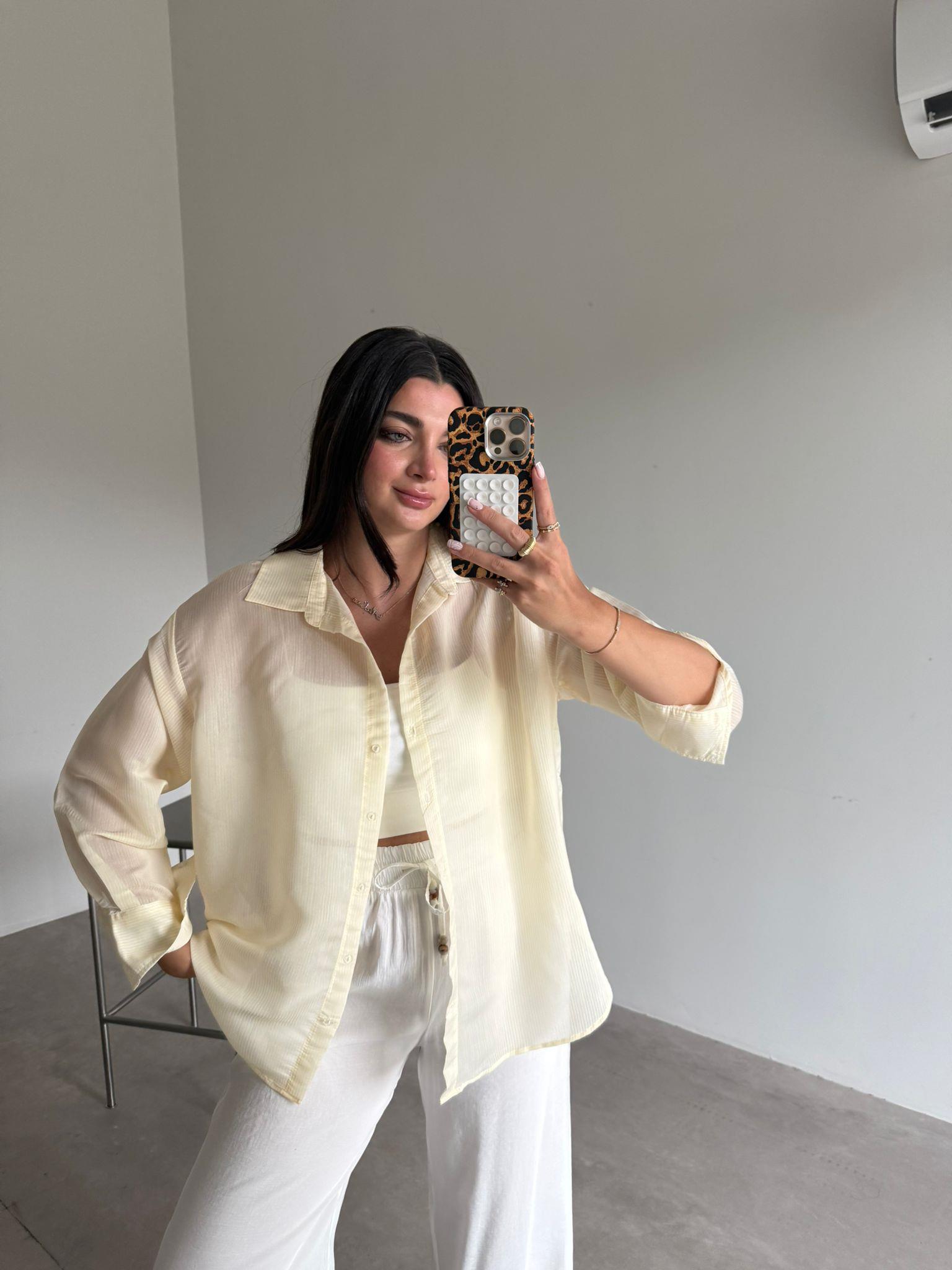 Sarı Çizgili Candy Gömlek