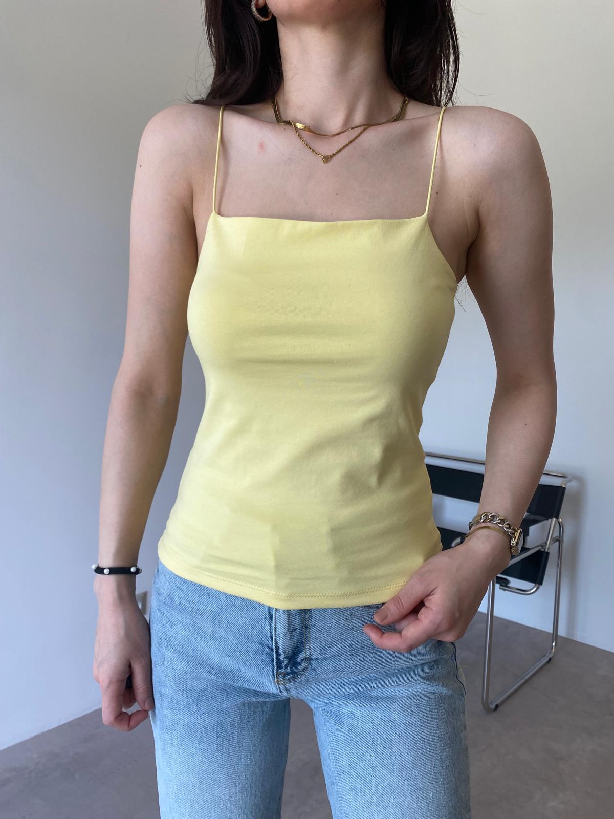 Sarı İp Askılı Uzun Tina Crop (51 Cm)