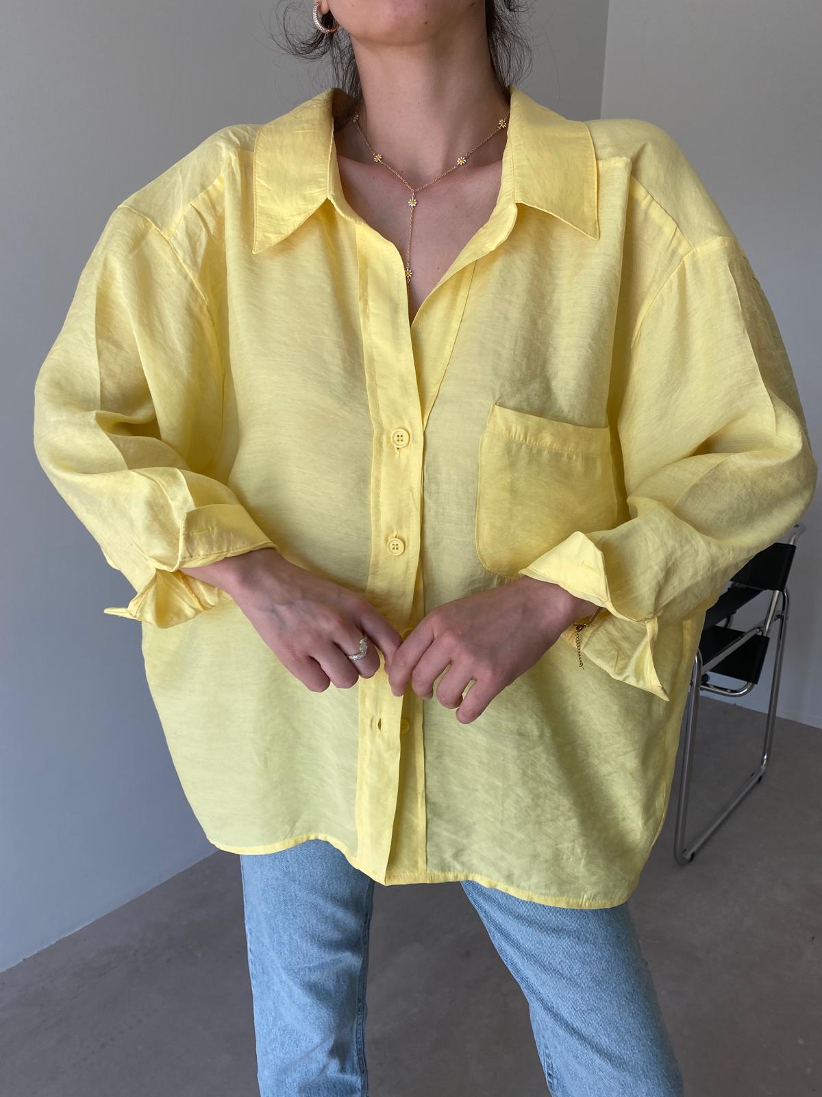 Sarı Oversize Alice Gömlek