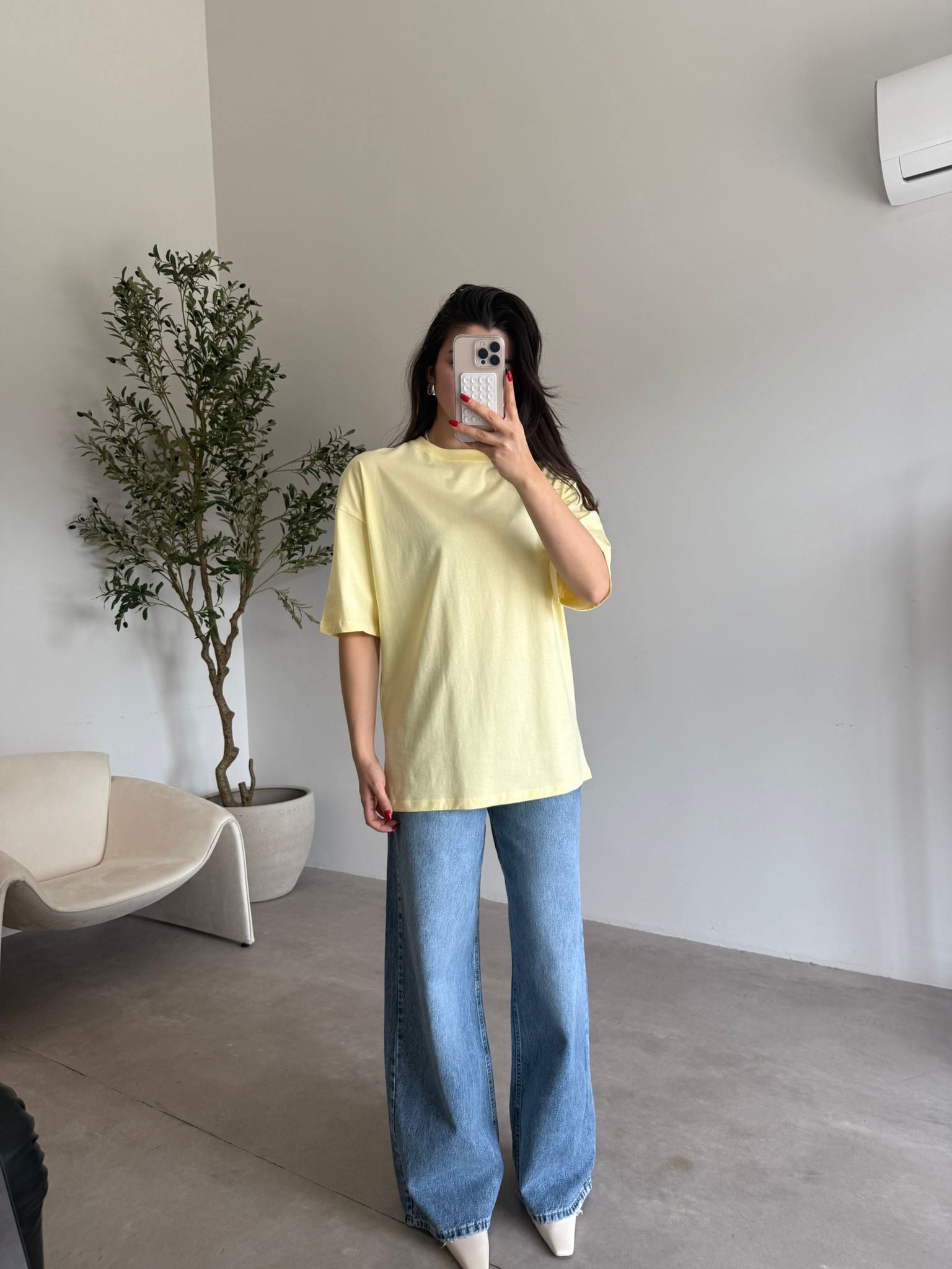 Sarı Oversize Maya Tişört