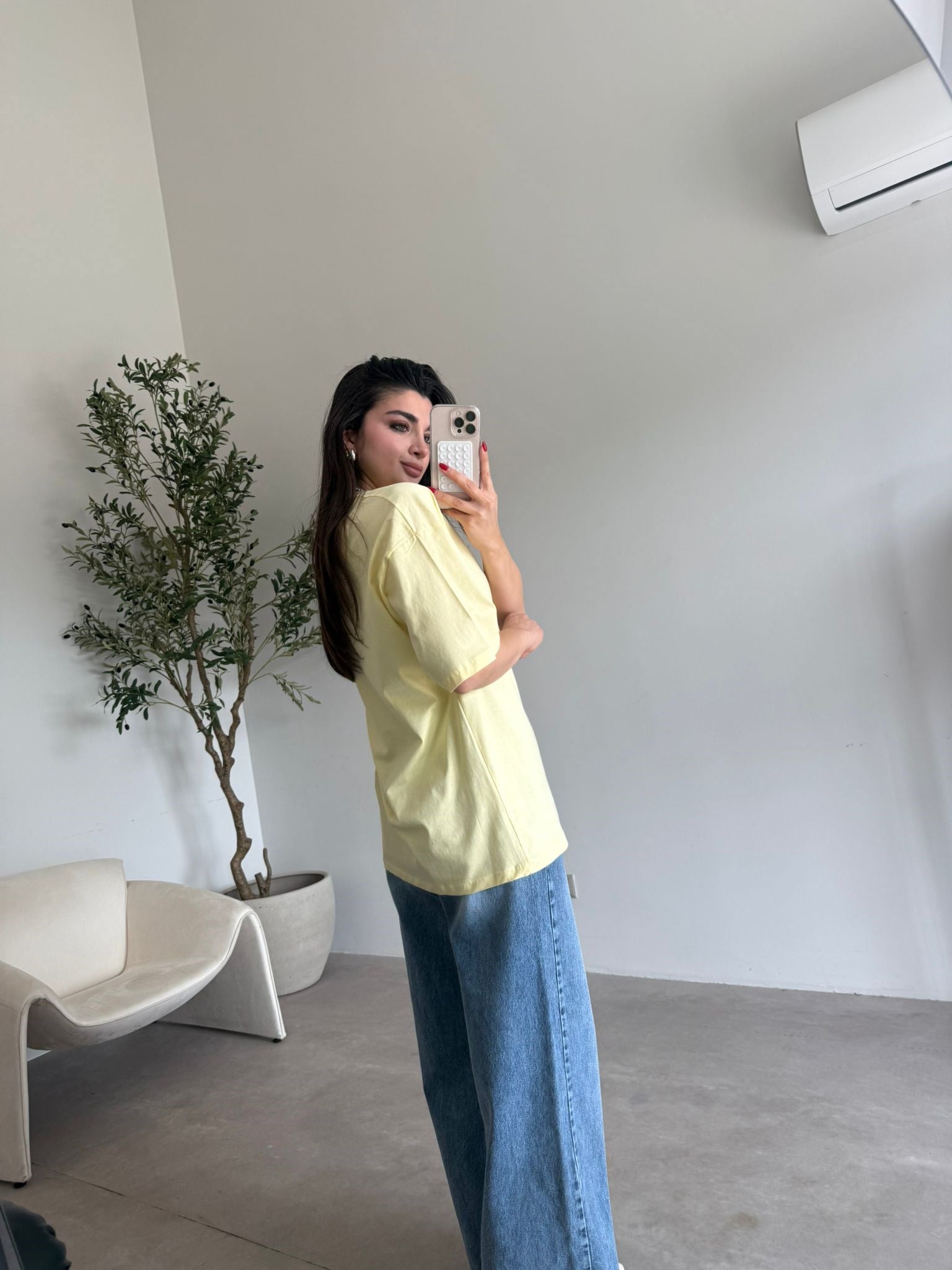 Sarı Oversize Maya Tişört