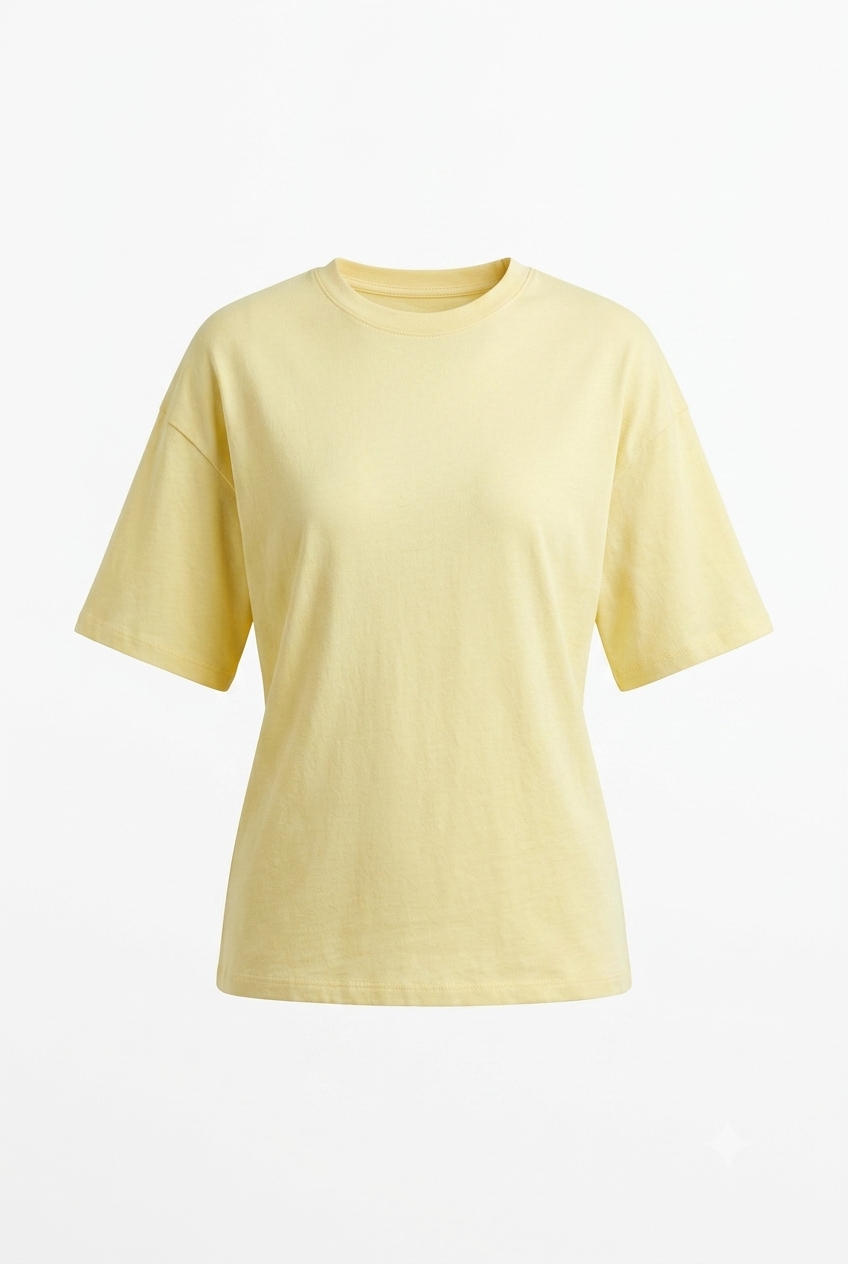 Sarı Oversize Maya Tişört