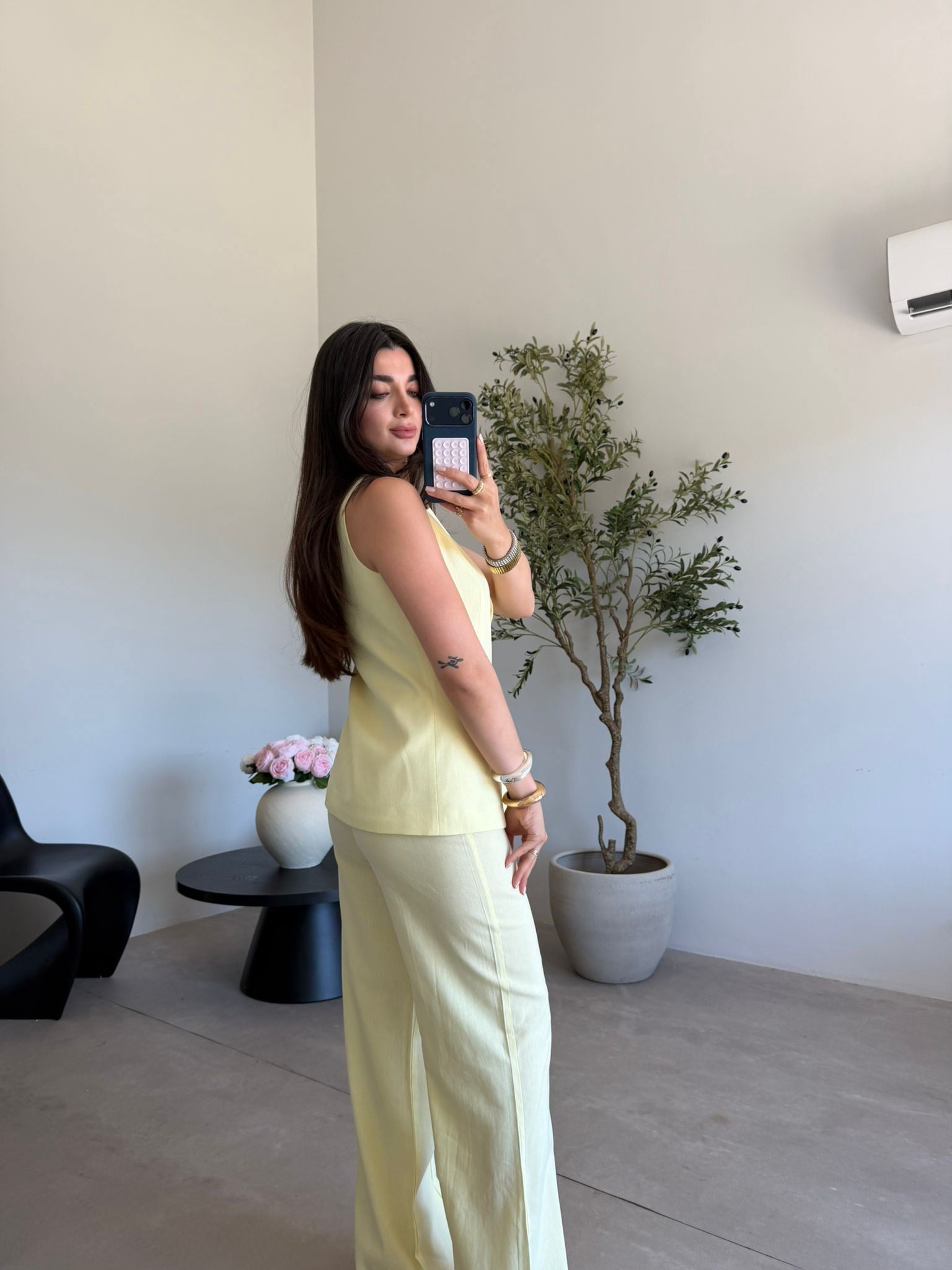 Sarı Premium Kalite Yelek Pantolon Takım