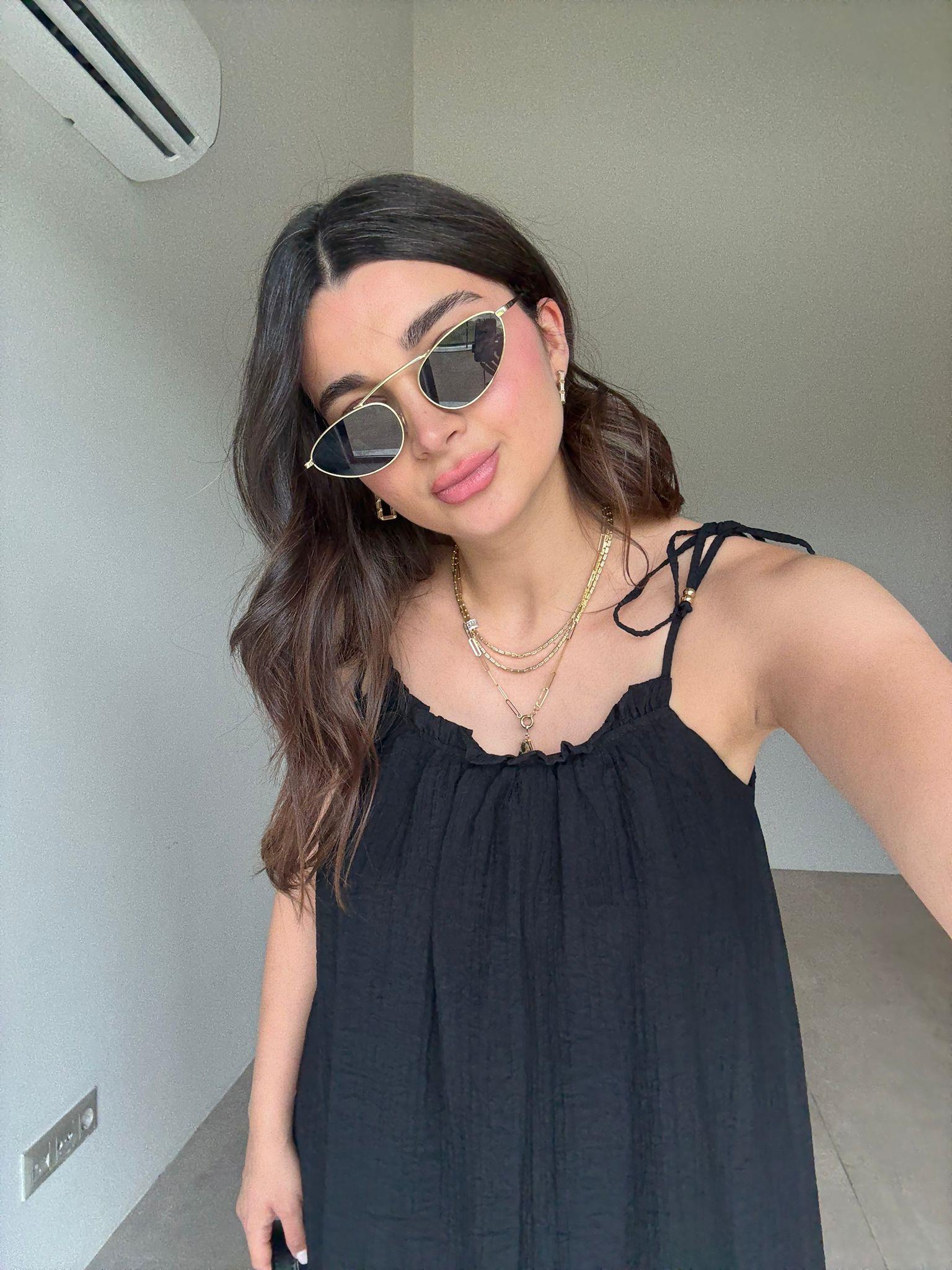 Siyah Askılı Cep Detaylı Maxi Elbise