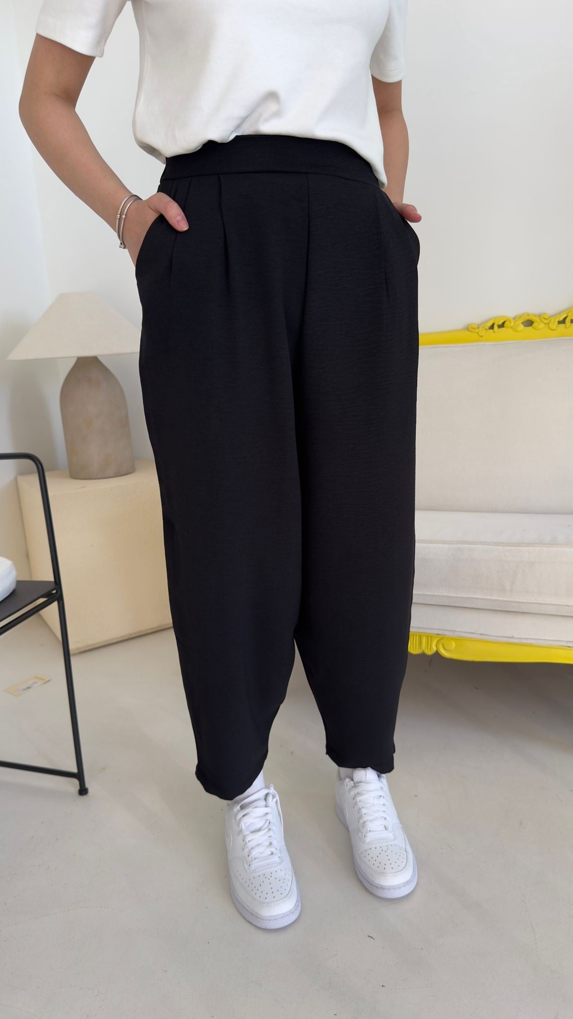 Siyah Ayrobin Şalvar Pantolon