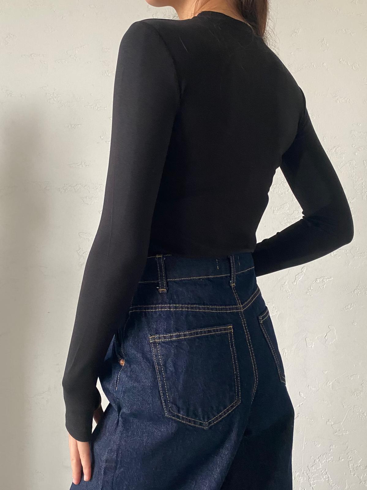 Siyah Basic Aura Bluz