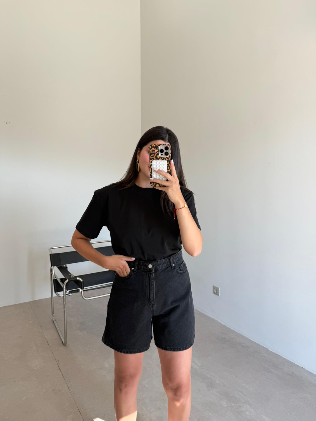 Siyah Basic Nora Tişört