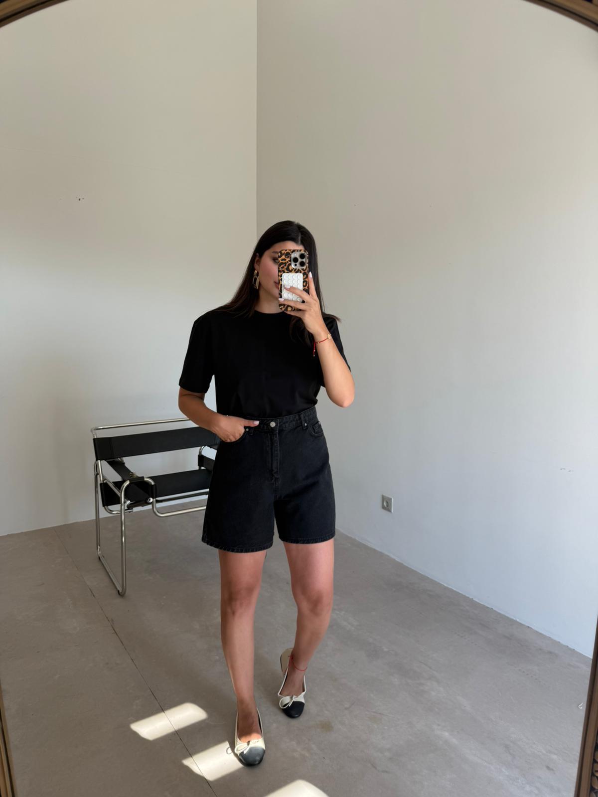 Siyah Basic Nora Tişört