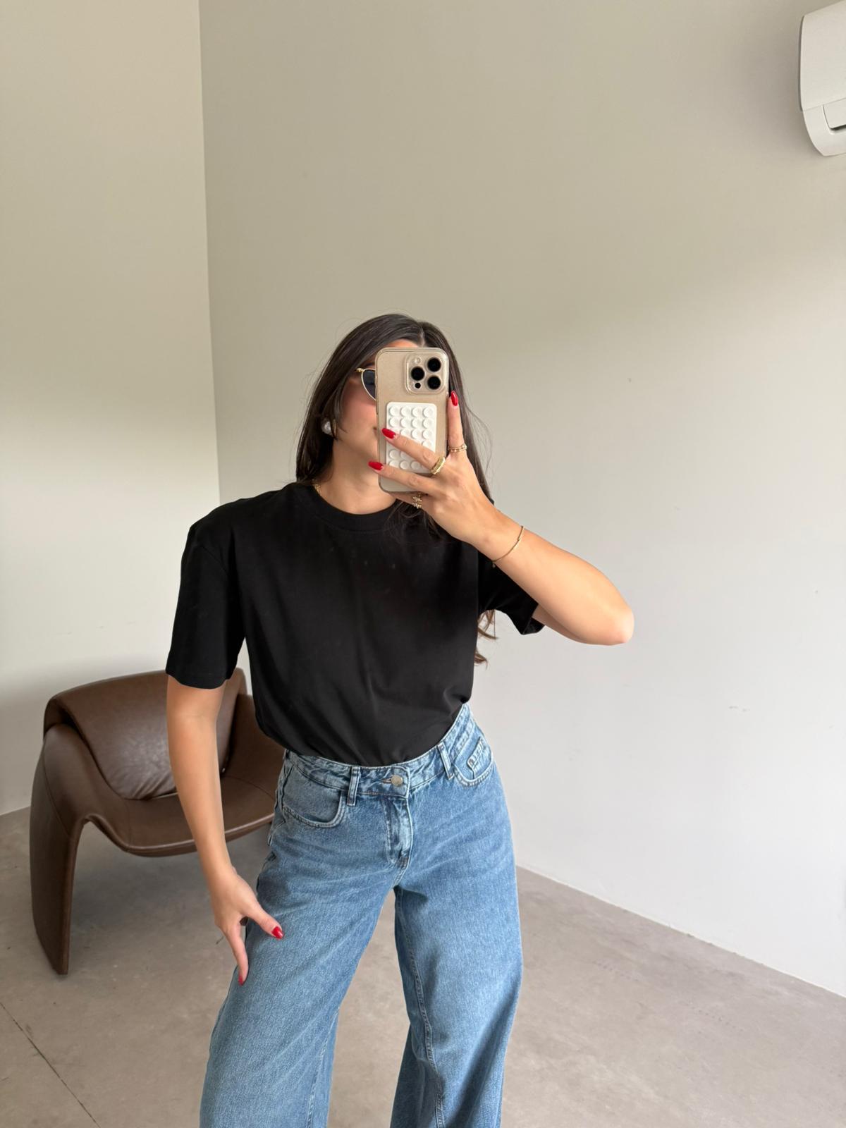 Siyah Basic Nora Tişört