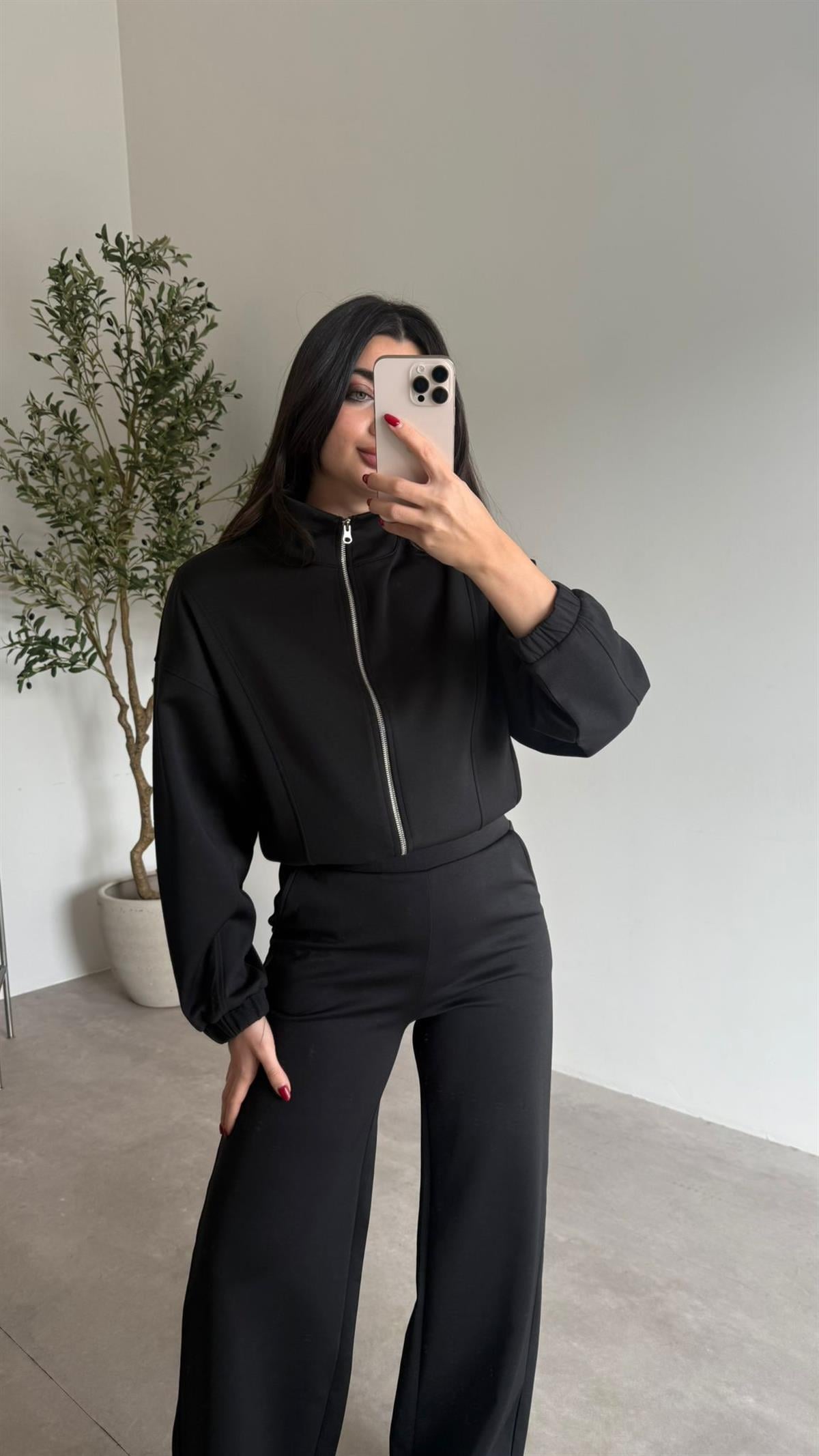 Siyah Büzgülü Modal Basic Takım