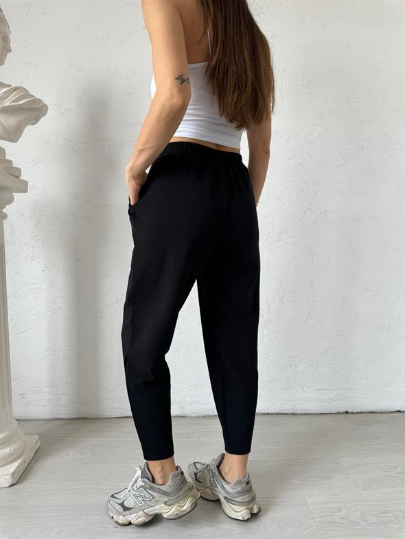 Siyah Cepli Liza Şalvar Pantolon