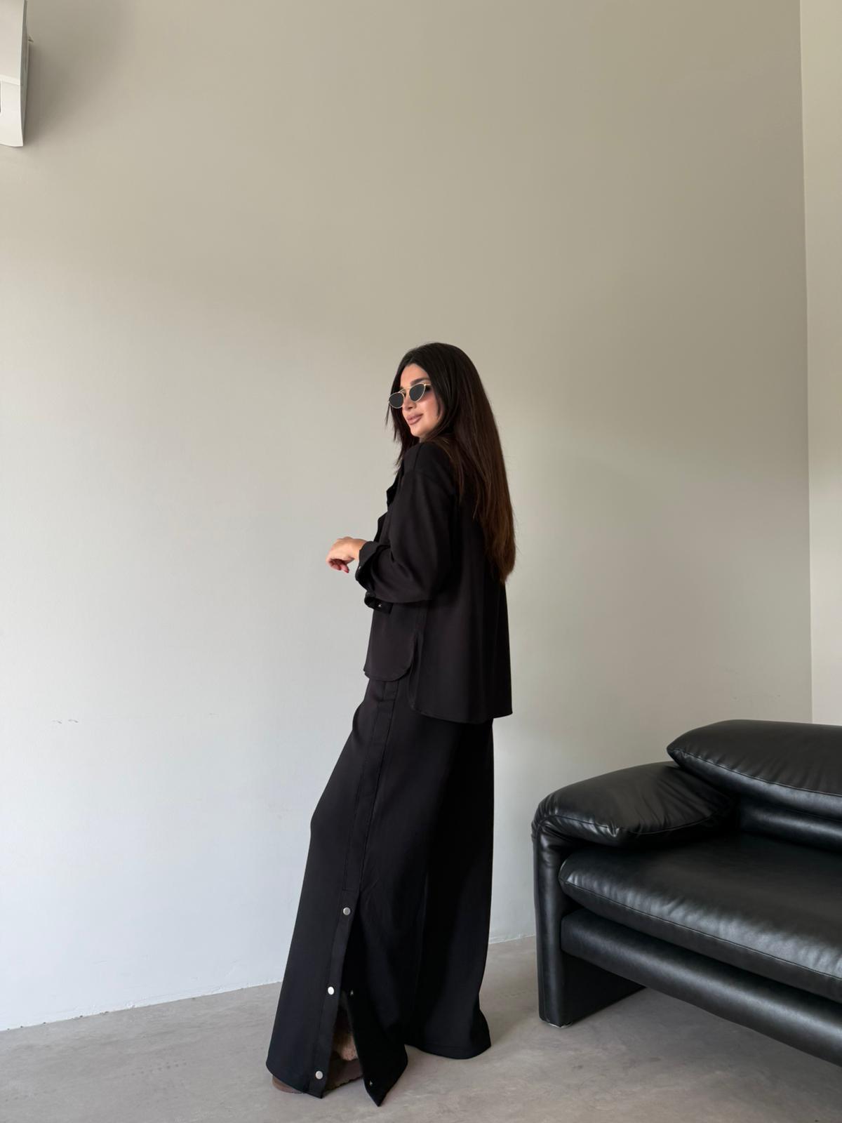 Siyah Çıtçıt Detaylı Premium Kalite Modal Takım