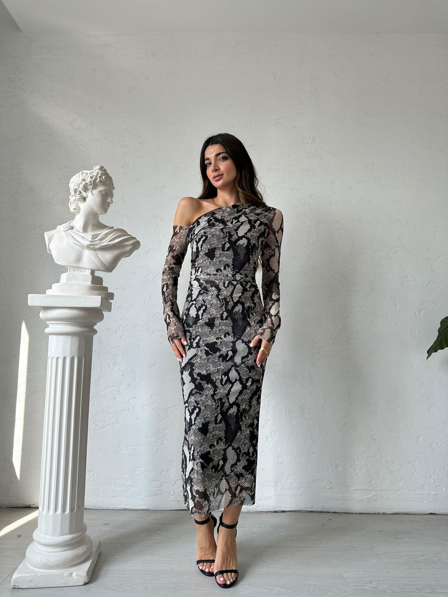 Siyah Desenli Lucia Elbise