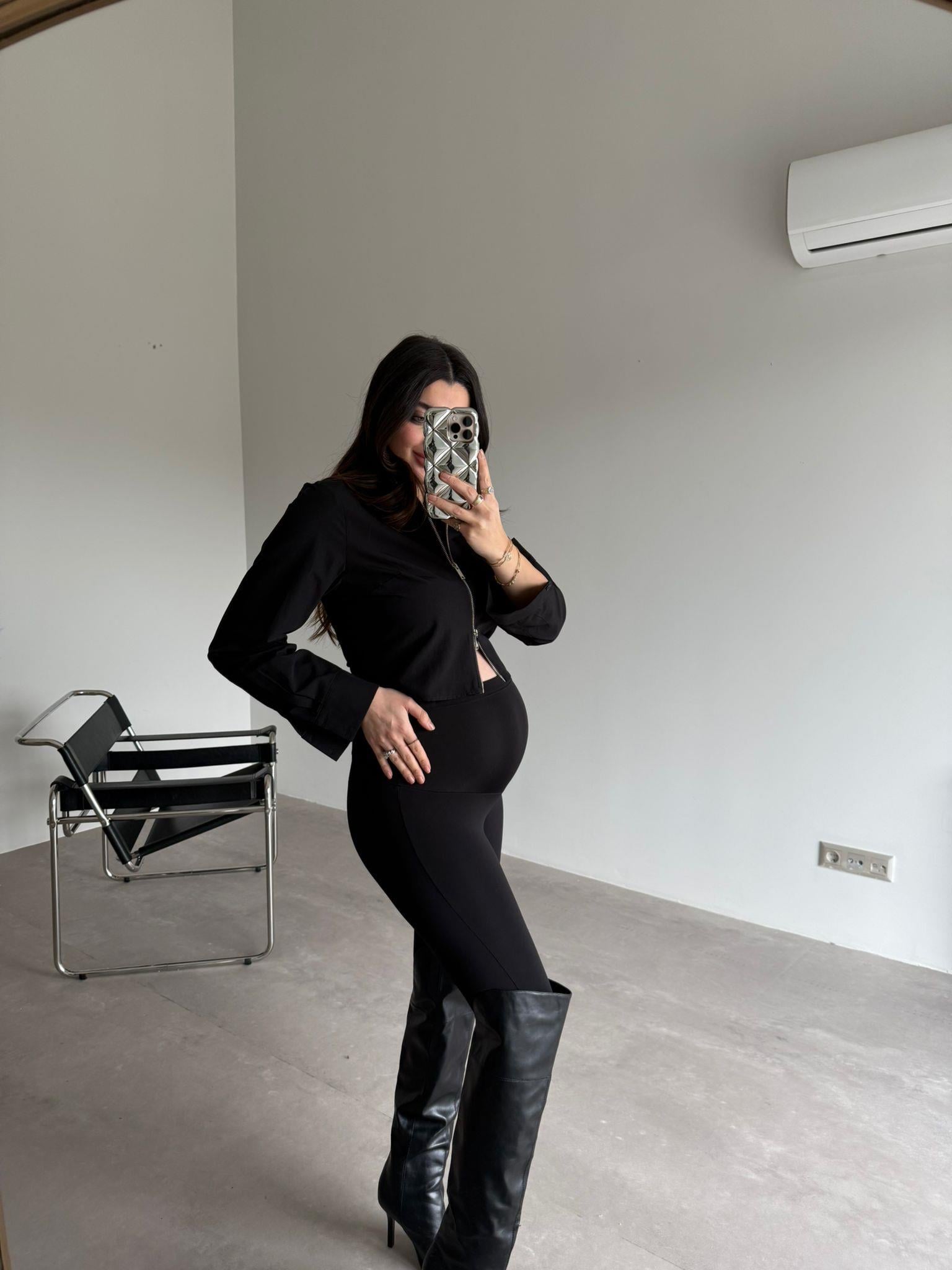 Siyah Fermuar Detaylı Cindy Gömlek