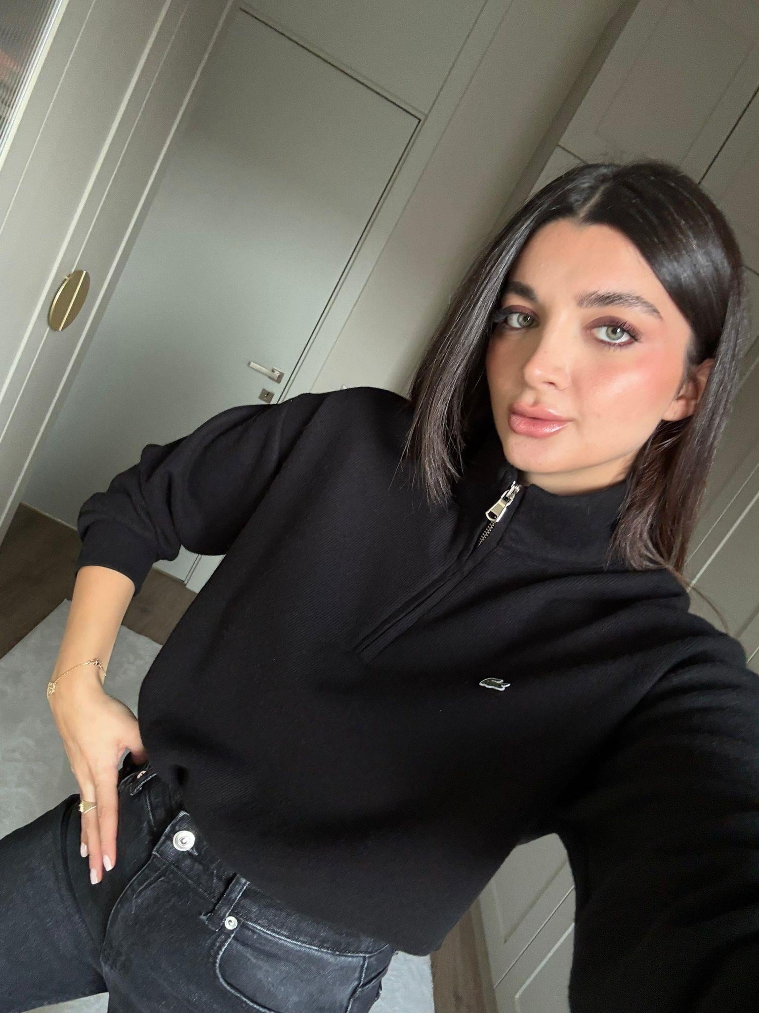 Siyah Fermuar Detaylı Marka Model Sweat