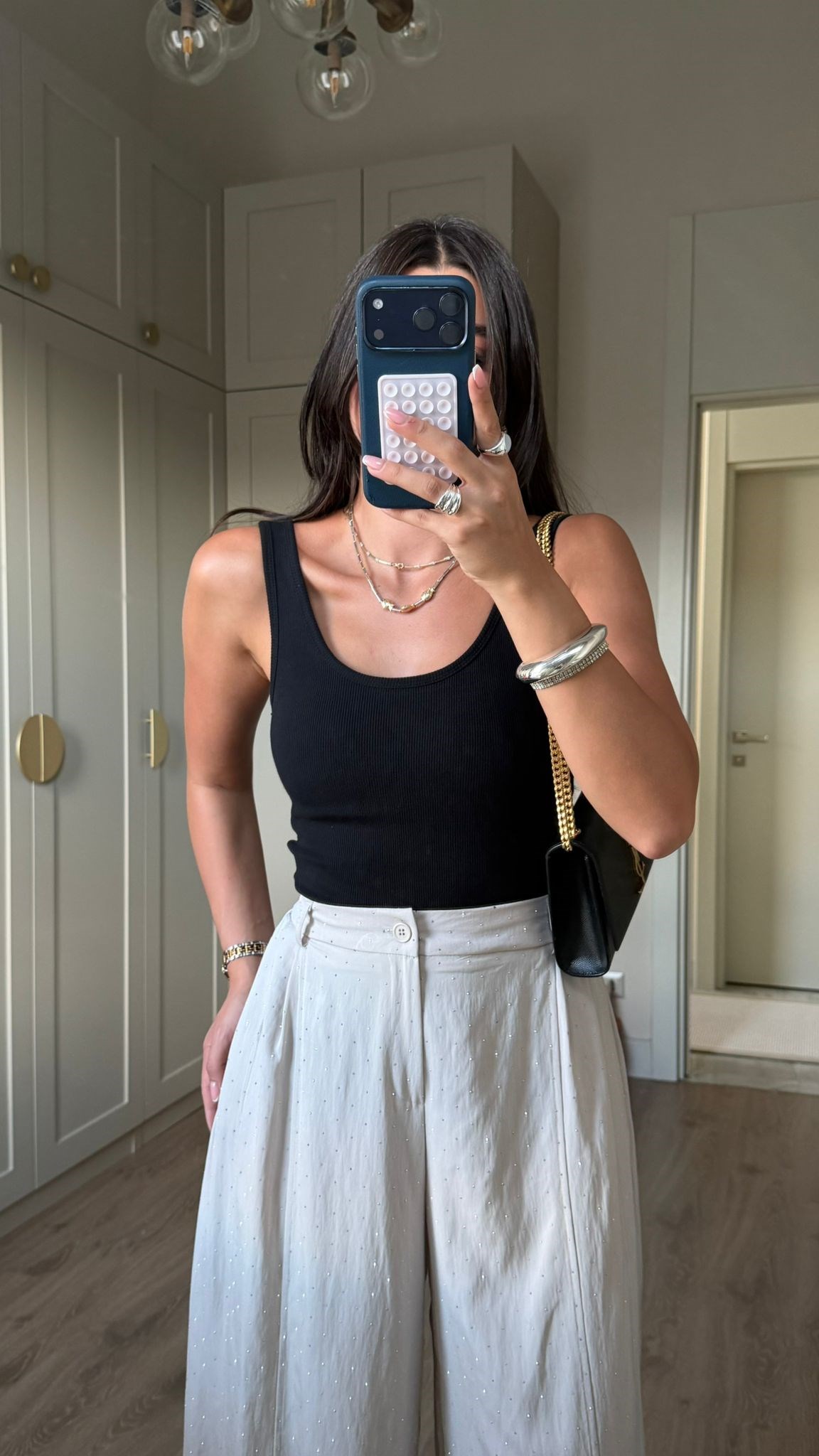 Siyah Fitilli Vera Crop Bluz