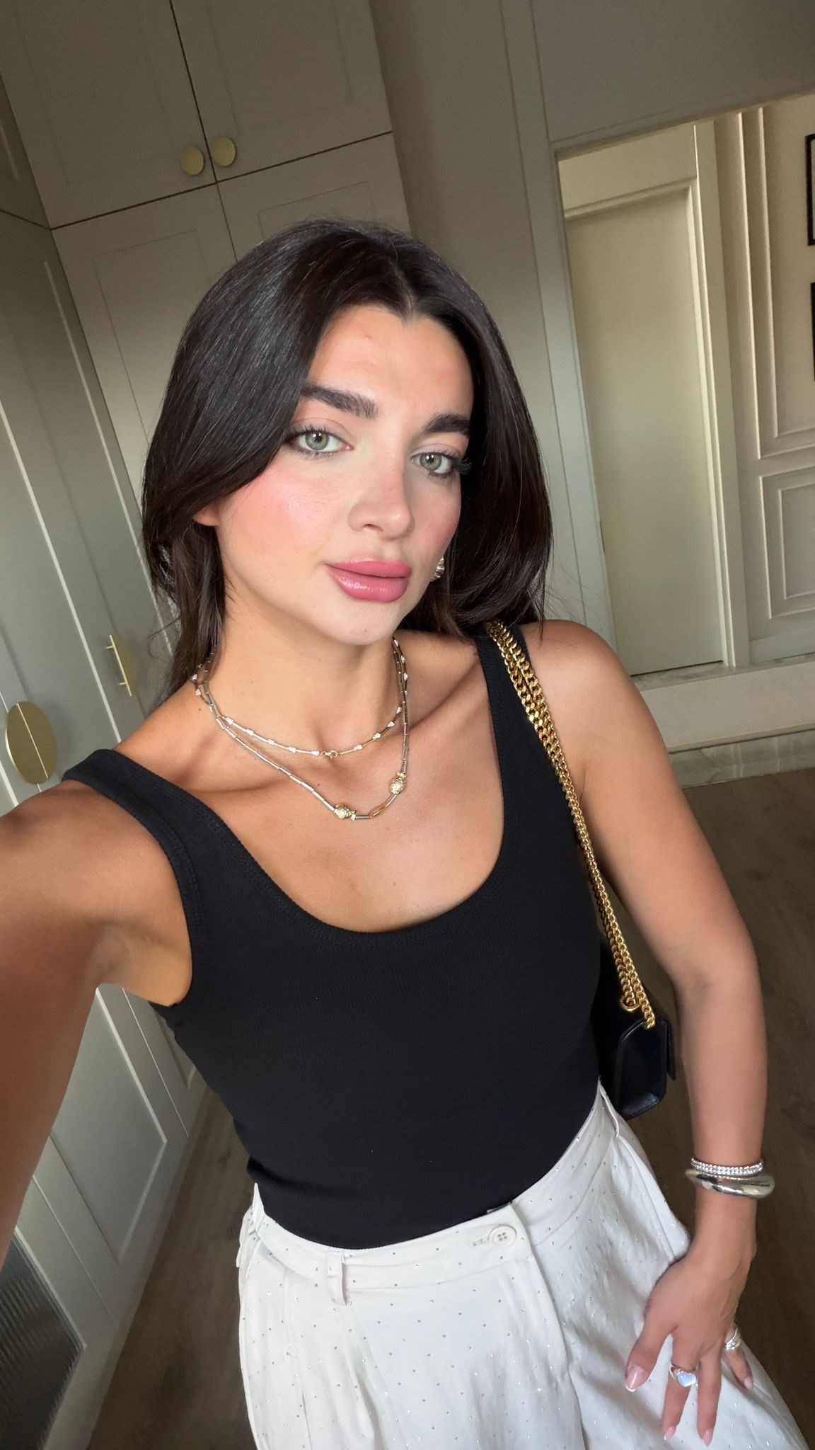 Siyah Fitilli Vera Crop Bluz
