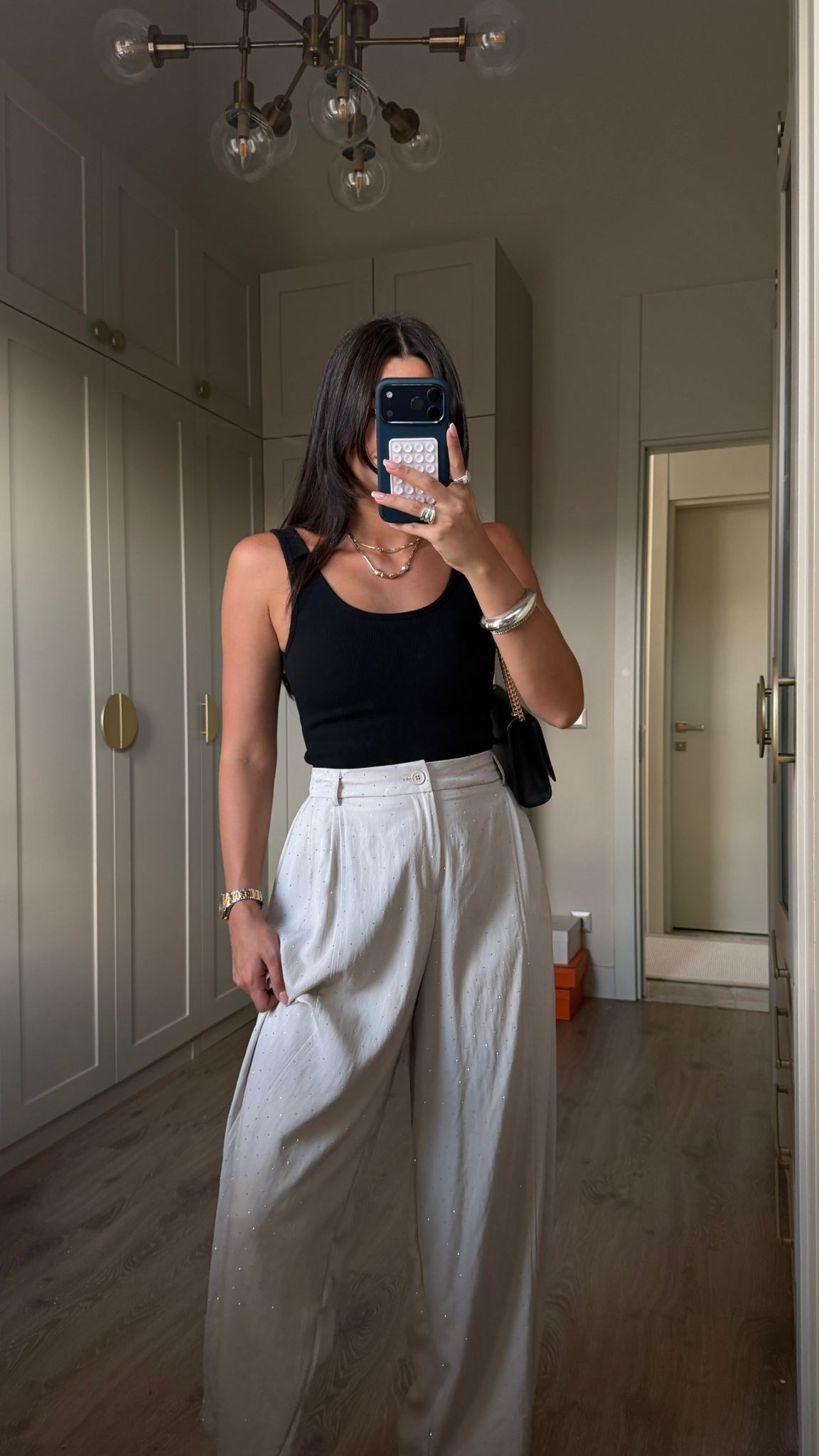Siyah Fitilli Vera Crop Bluz