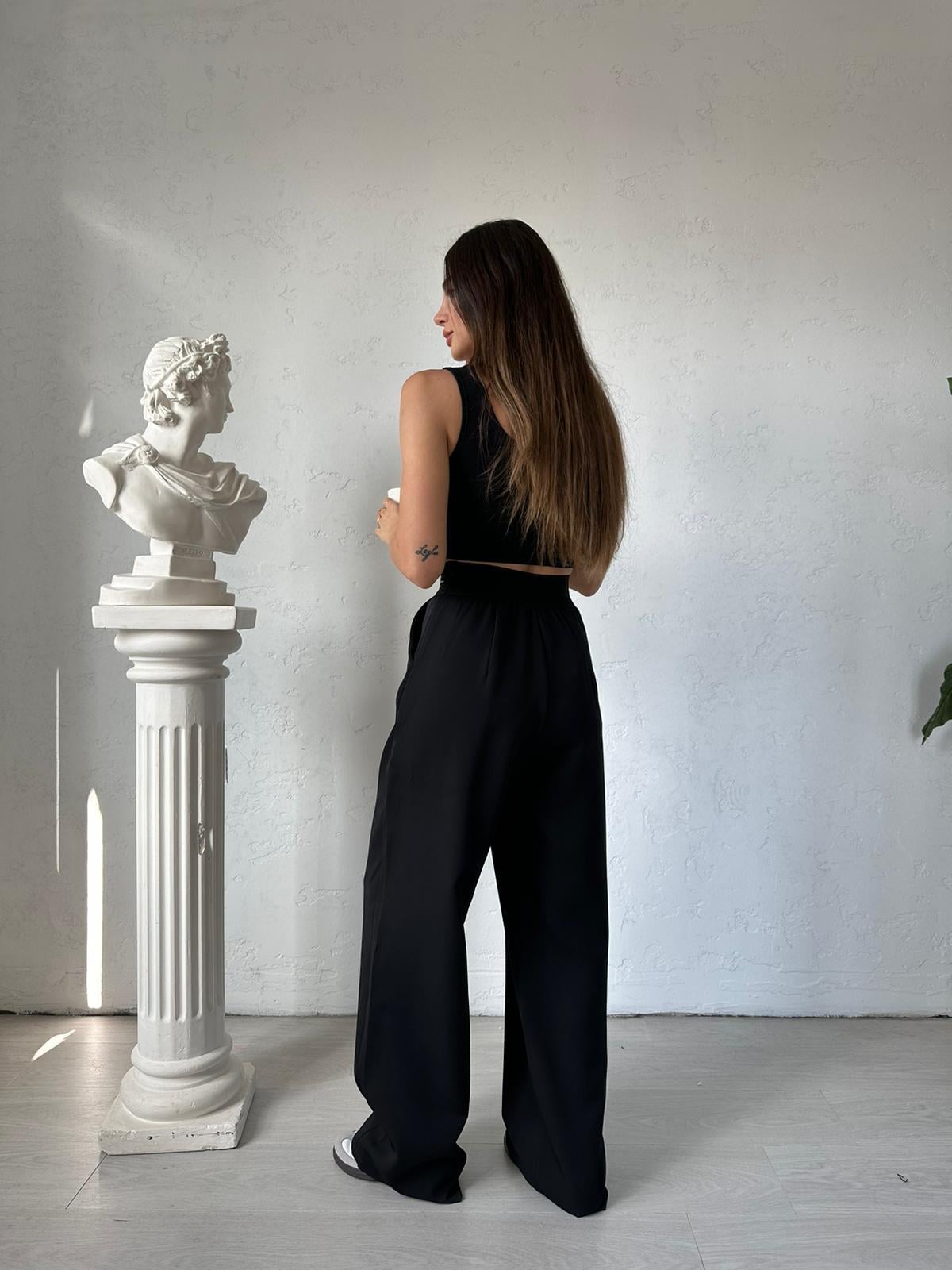 Siyah Javed Crop Takım