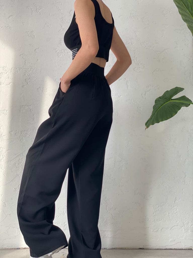 Siyah Javed Crop Takım