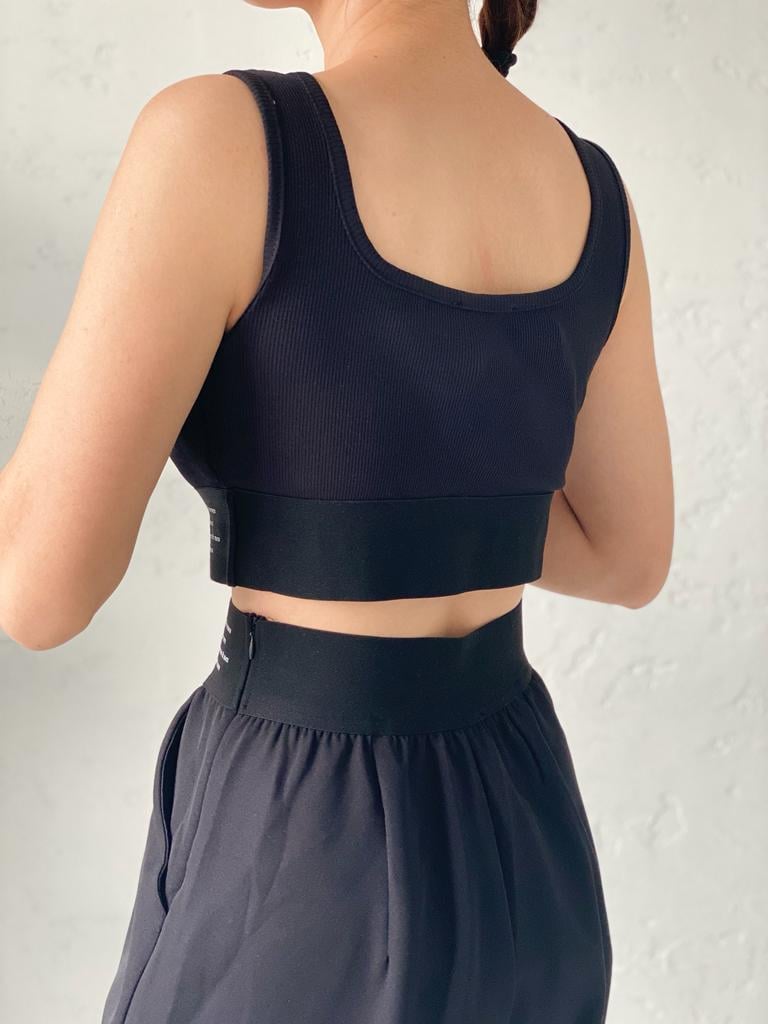 Siyah Javed Crop Takım