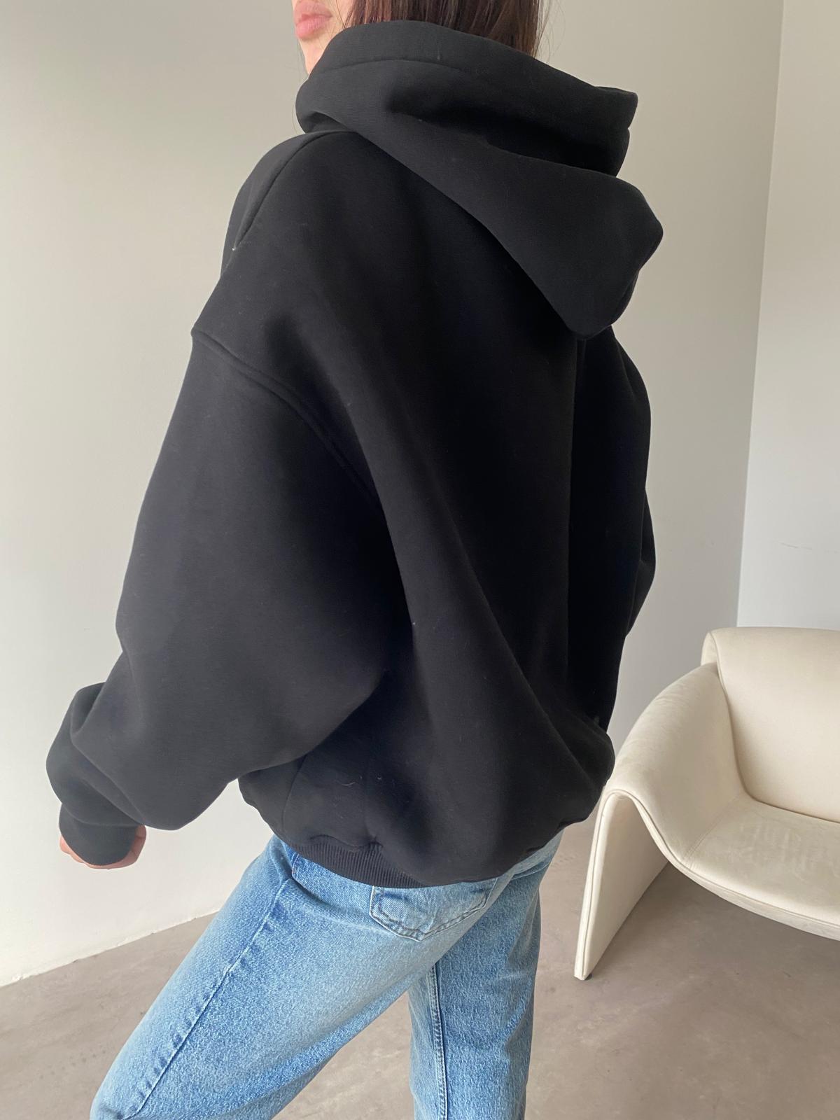 Siyah Kapüşonlu Elvis Sweat