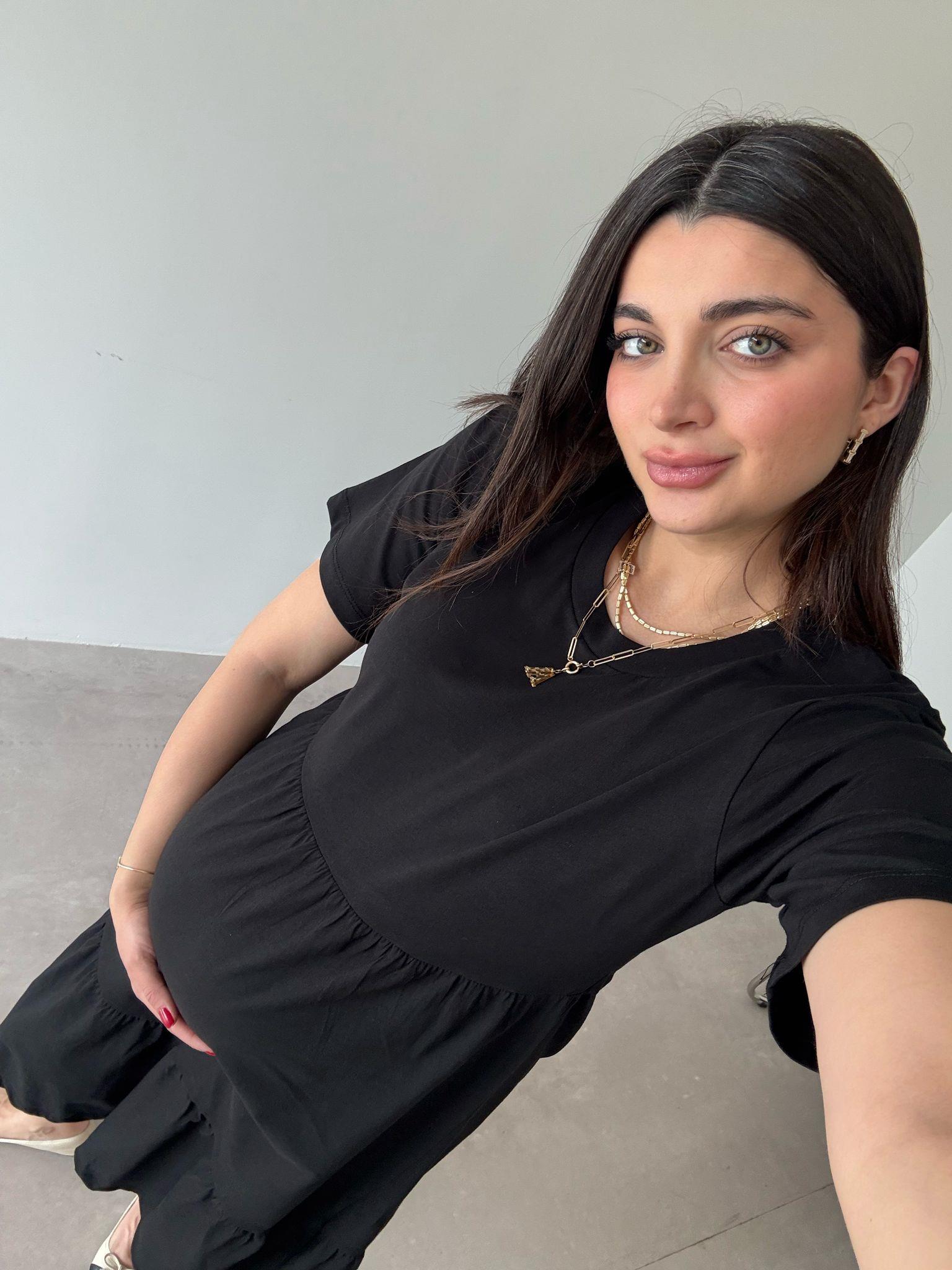 Siyah Kısa Kol Basic Perla Elbise
