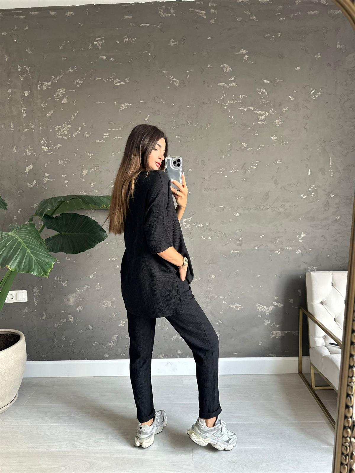 Siyah Krinkıl Basic June Takım