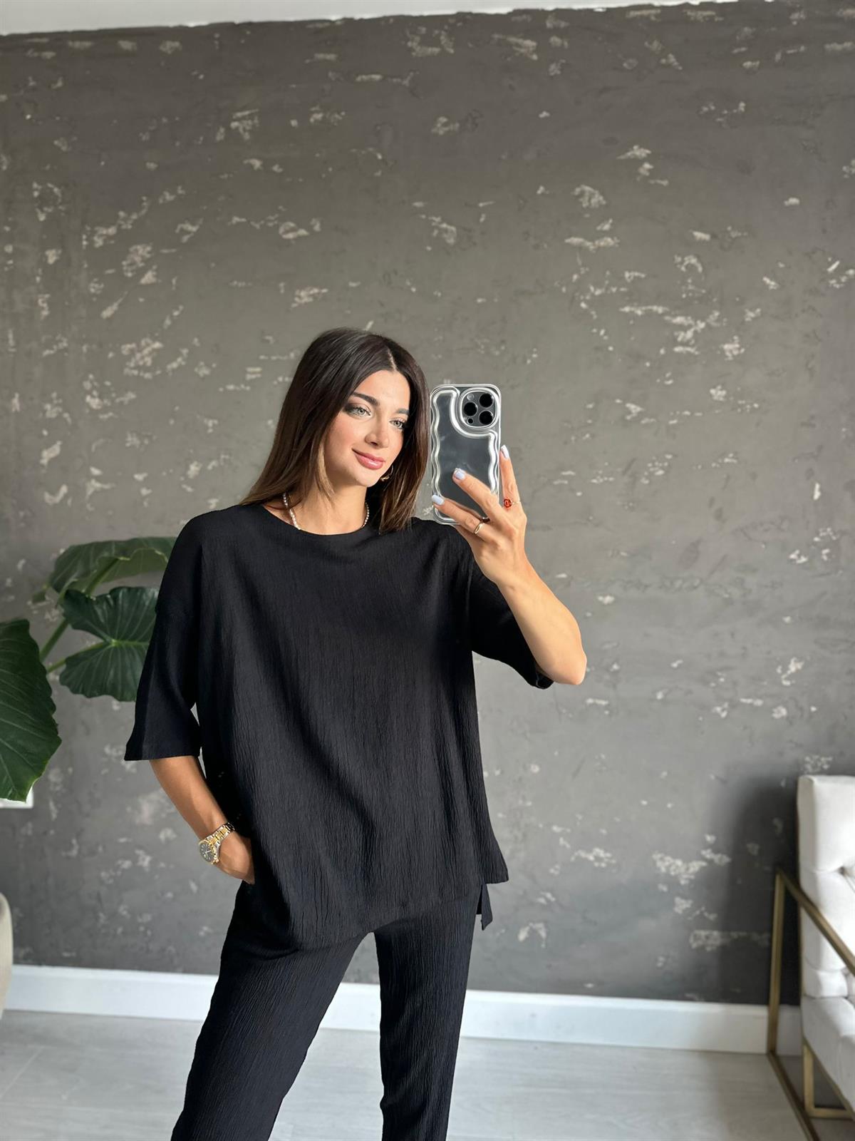 Siyah Krinkıl Basic June Takım
