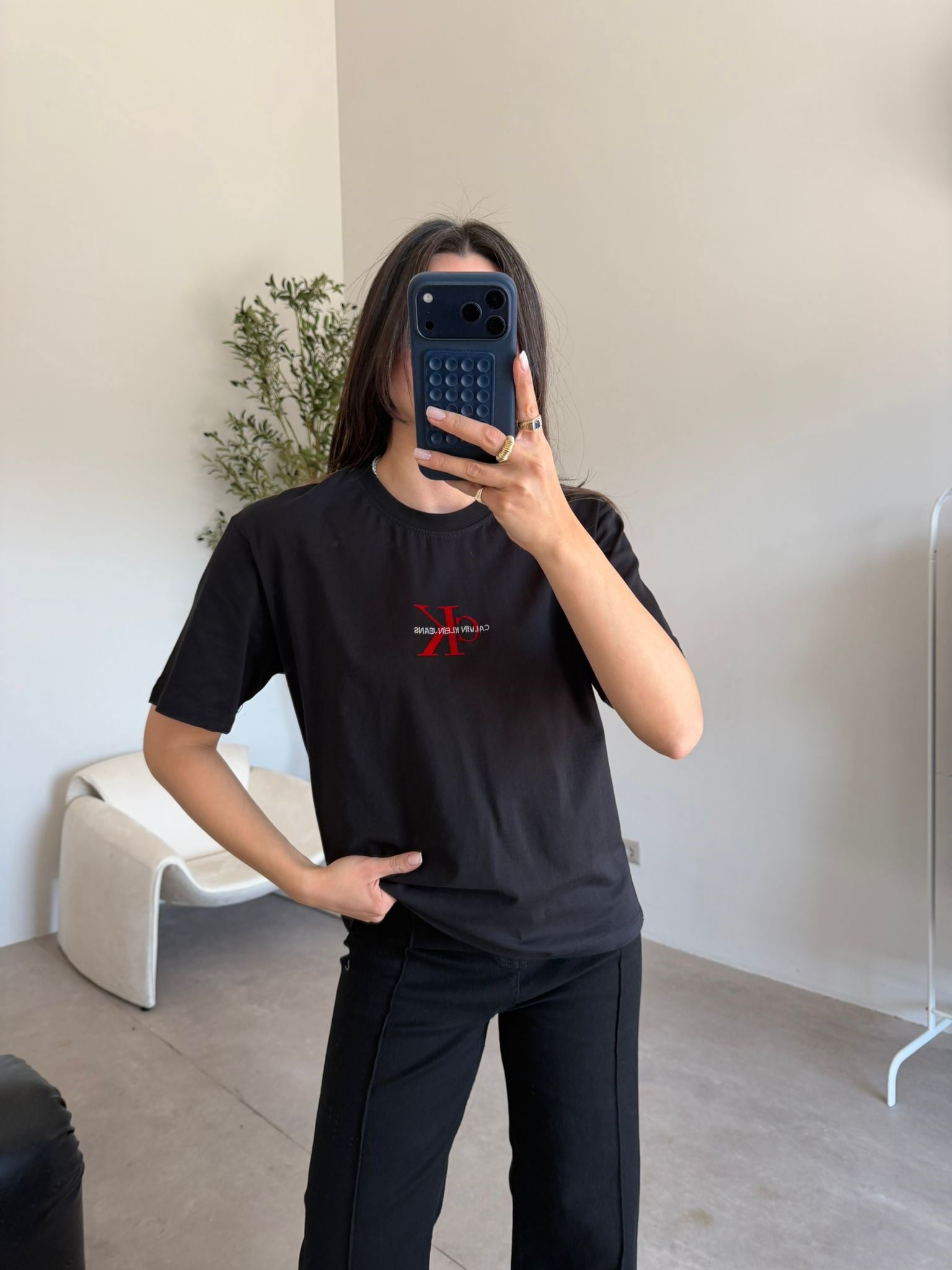 Siyah Marka Model Basic Tişört