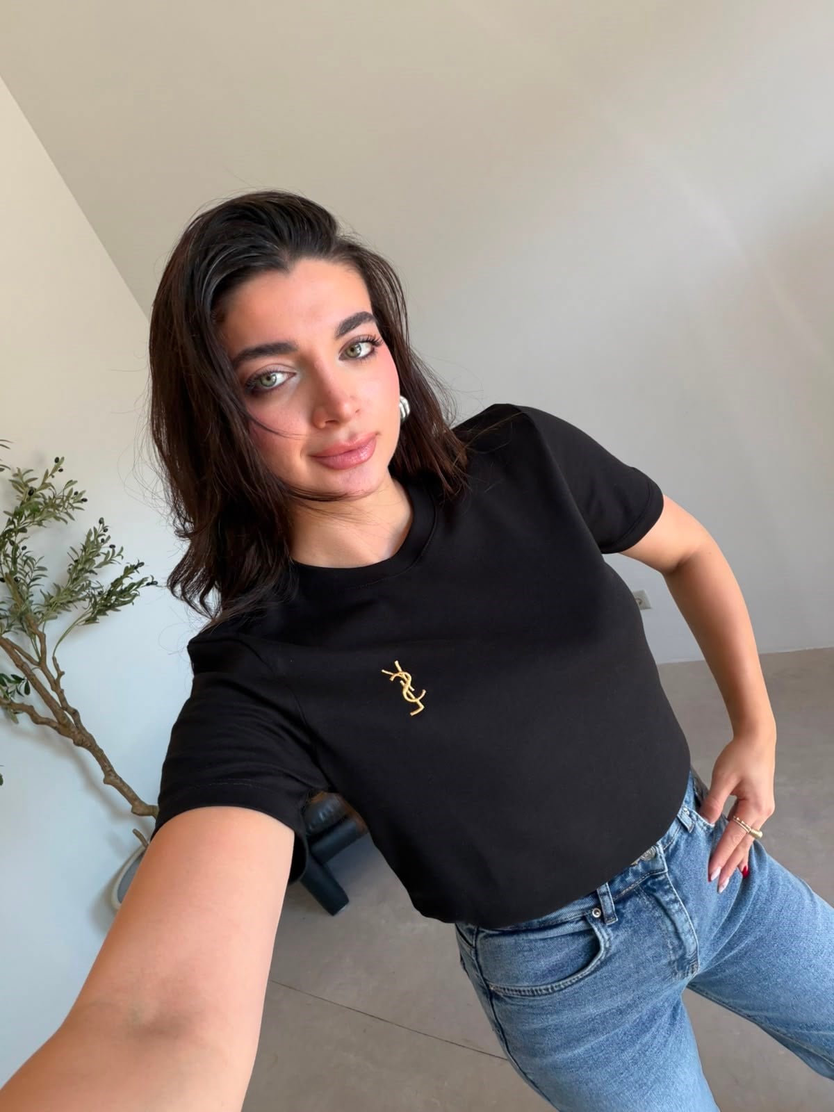 Siyah Marka Model Diana Tişört